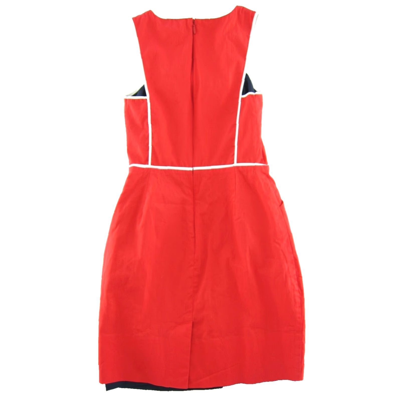 Vintage Gretchen Scott Cotton Stretch Red V-Neck Pocket Tank Dress S Women's Sheath Dress Small Pockets Size S / US 4 / IT 40 - 2 Thumbnail