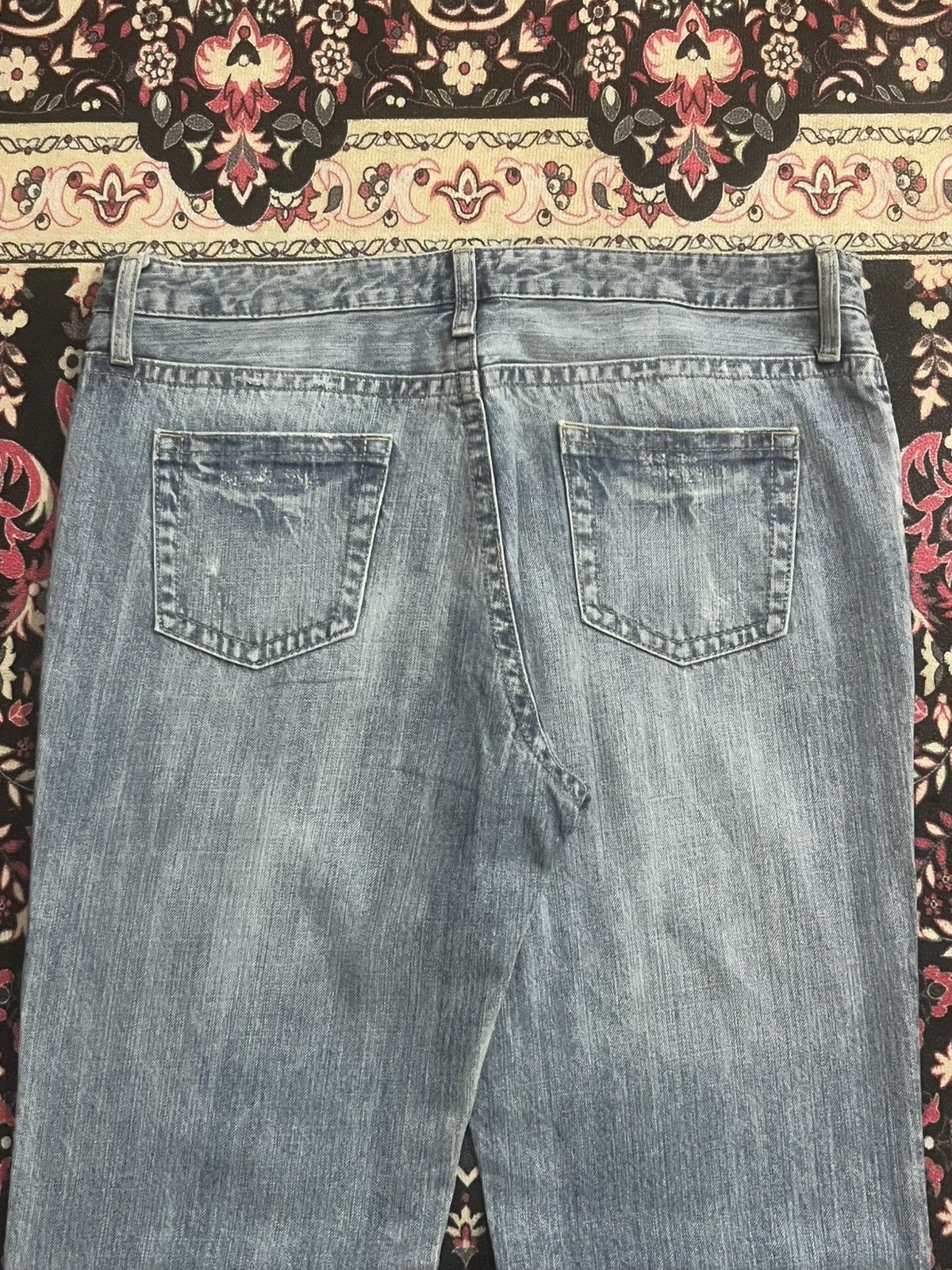 Japanese Brand Vintage Japanese Brand Oririn Blue Washed Ripped Flare Jeans Size US 34 / EU 50 - 7 Thumbnail