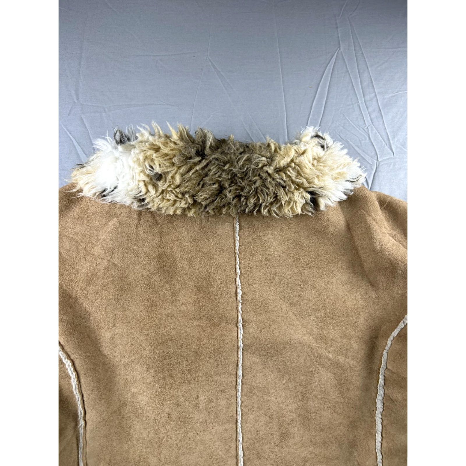 L.E.I. VINTAGE LEI Jacket Womens 2X Beige Faux Sherpa Lined Fur Y2K Coat Faux Suede Jacket Coat Size XXL / US 16-18 / IT 52-54 - 6 Thumbnail