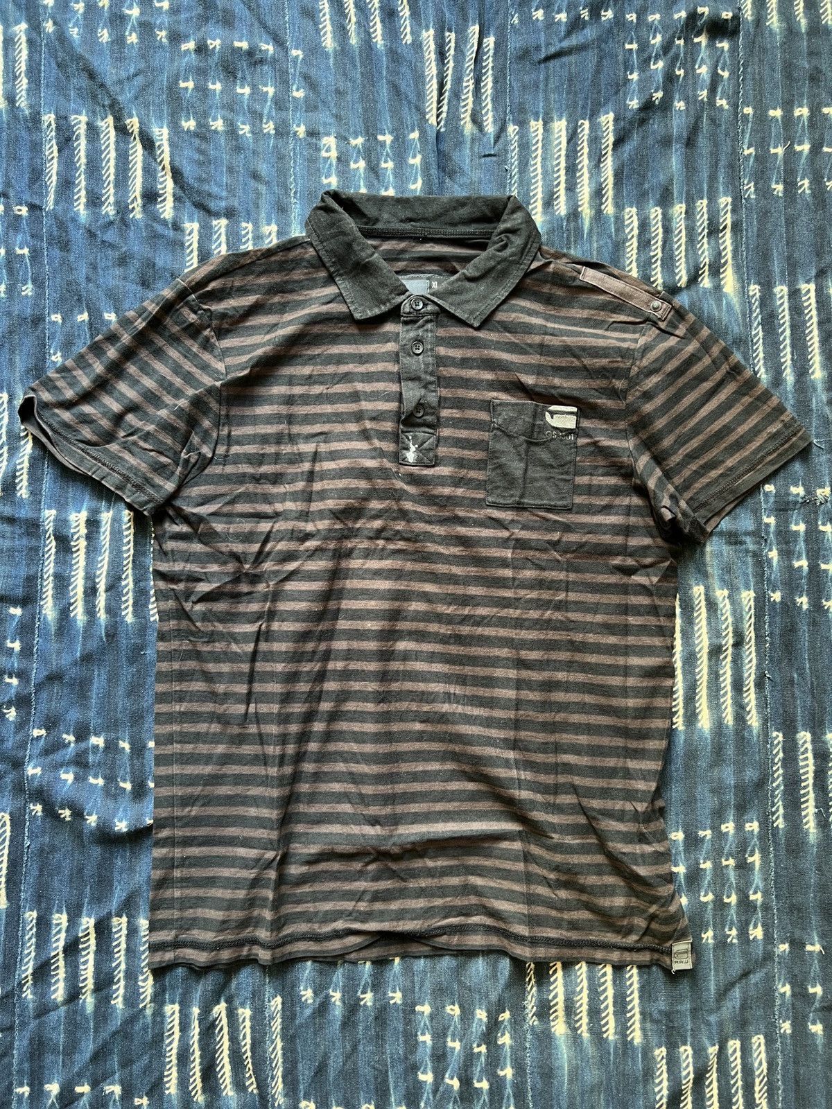 G-Star G-Star Raw Vintage Stripe Polo Shirt Size US XL / EU 56 / 4 - 2 Thumbnail