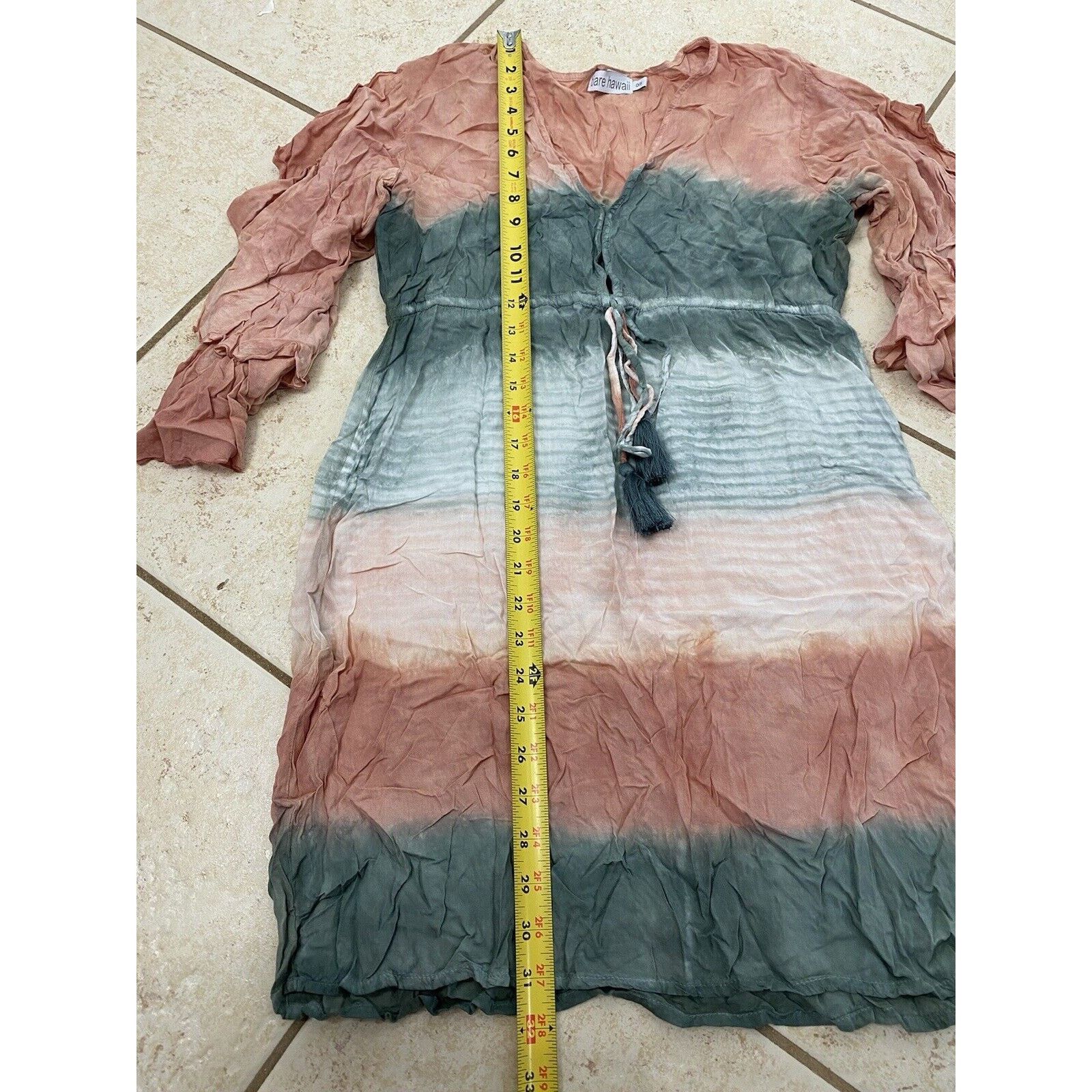 Other Tiare Hawaii Gray Orange Tie Dye Dress Cover Up Ruffle Size S / US 4 / IT 40 - 9 Thumbnail