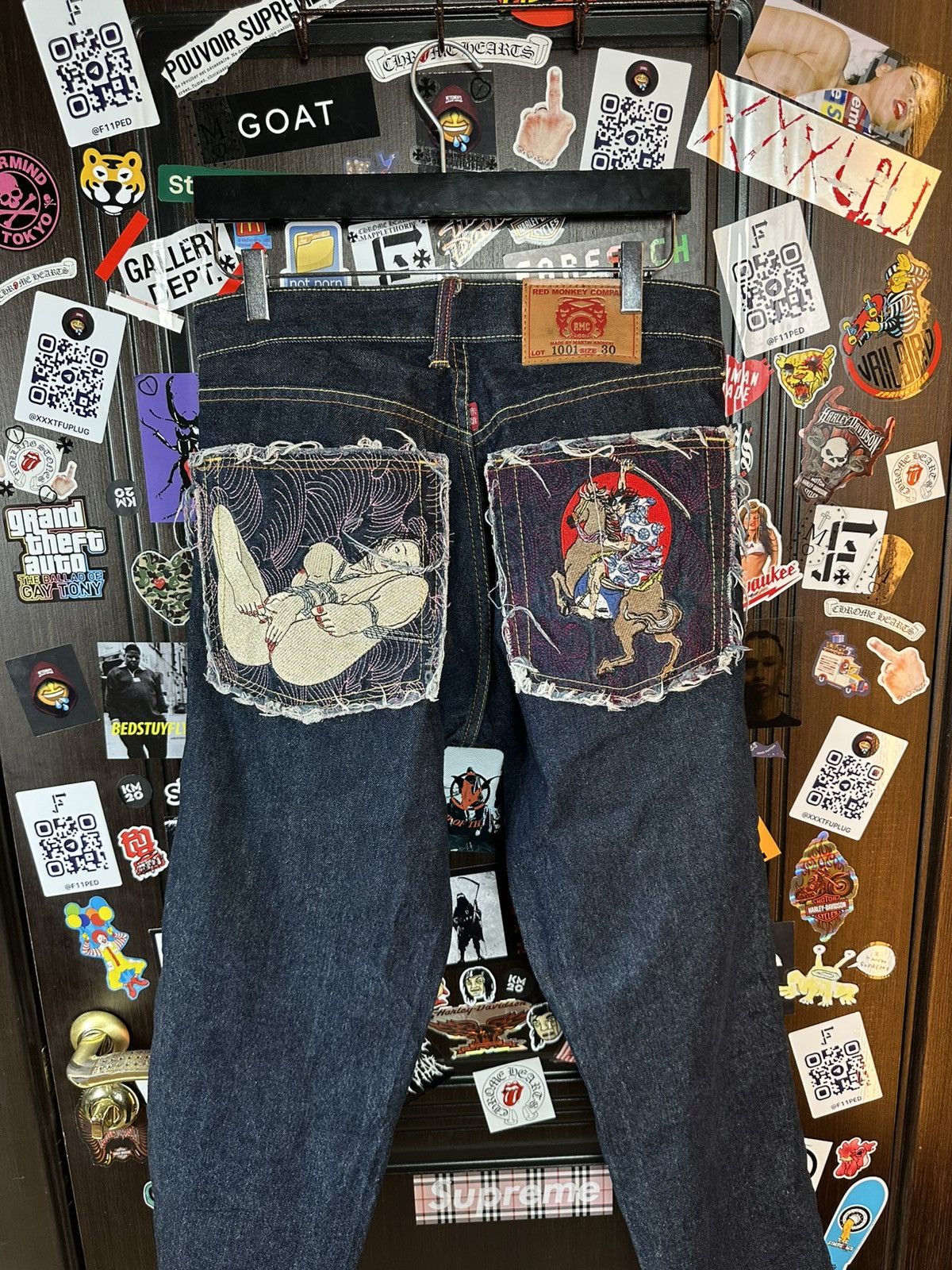 RMC Jeans × Red Monkey RMC 2008 “Erotic Ukiyo-e Collection” 1001 Archive Denim Size US 30 / EU 46 - 5 Thumbnail