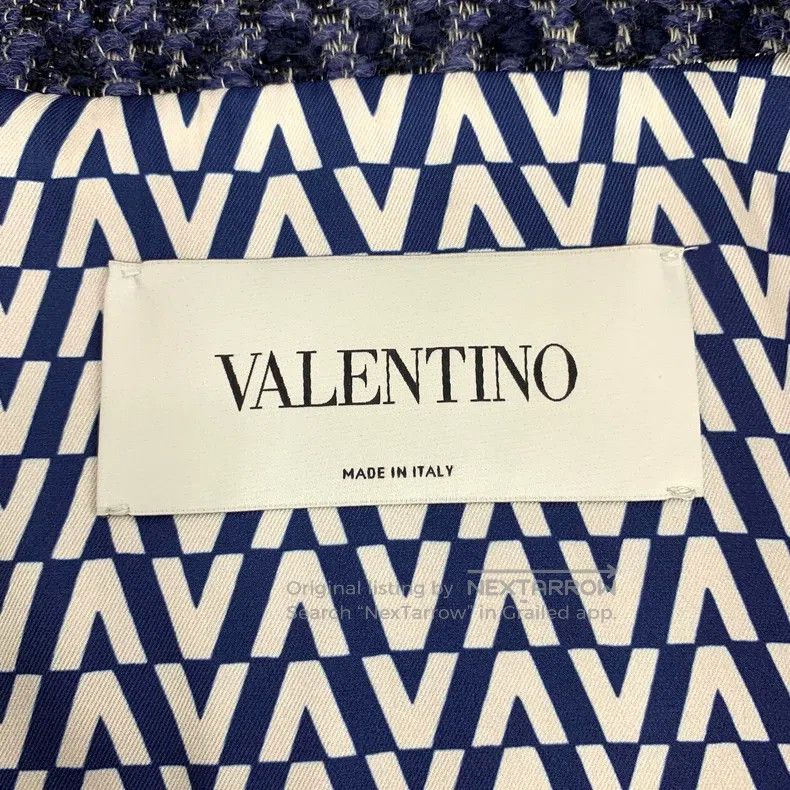 Valentino Valentino Dark blue studded buttoned wool tweed jacket Size M / US 6-8 / IT 42-44 - 5 Thumbnail