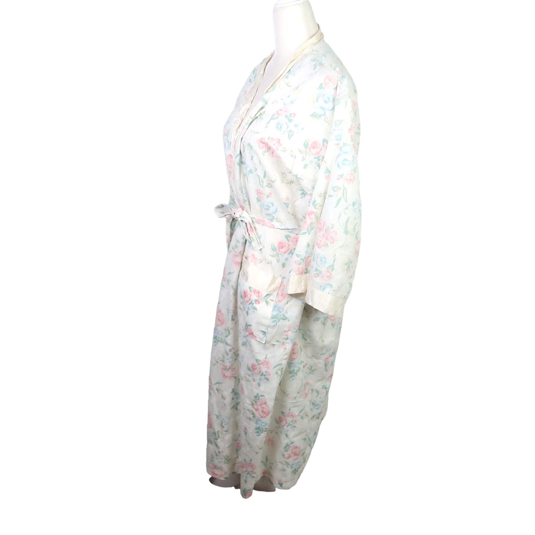 Vintage **Vintage 80s Appel Cream and Pink Floral Print Robe** User: Vintage 80s Appel Cream and Pink Floral Print Robe M Size ONE SIZE - 3 Thumbnail