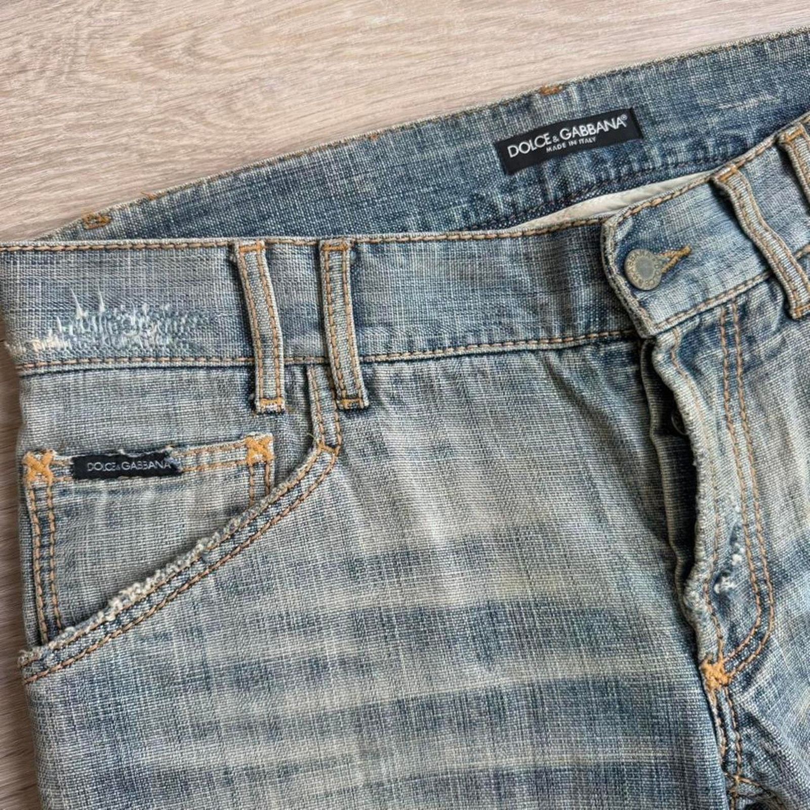 Dolce & Gabbana Dolce & Gabbana Distressed Straight Leg Denim Jeans y2k Size US 30 / EU 46 - 7 Thumbnail