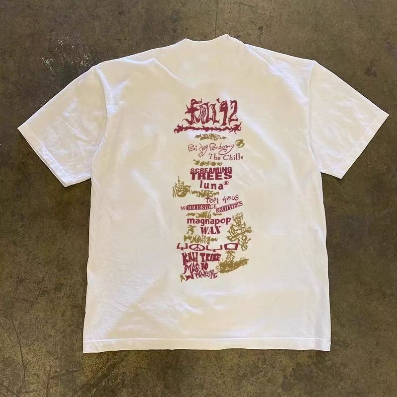 Japanese Brand × Vintage White street washed guitar print loose t-shirt Size US M / EU 48-50 / 2 - 2 Thumbnail