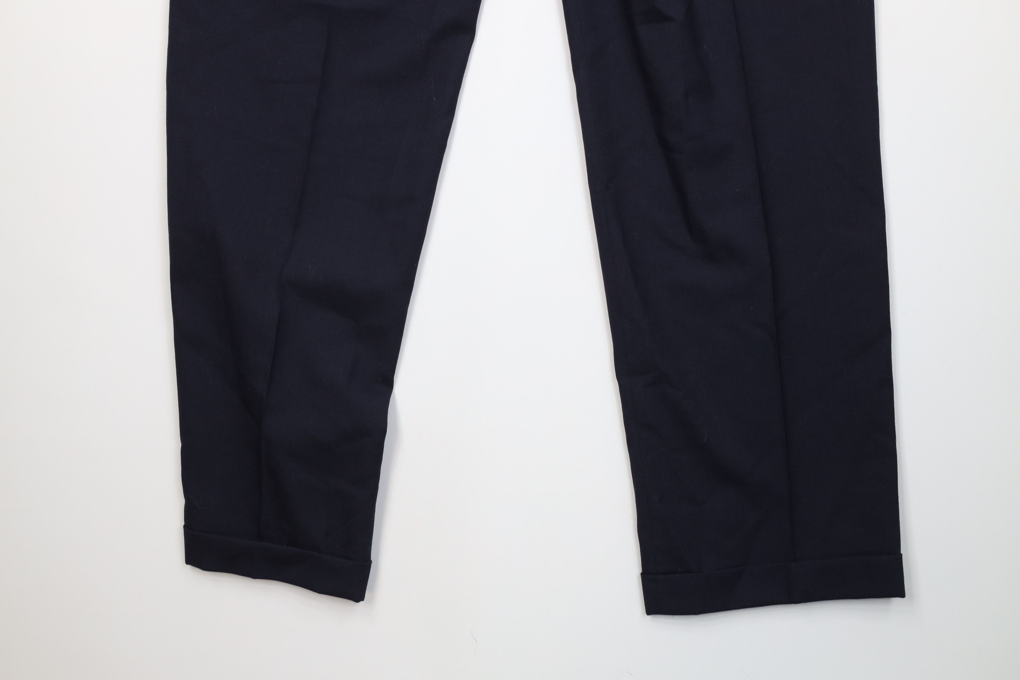 Lands' End Vintage 90s Lands End Cuffed Wool Knit Chino Pants Navy Blue Size US 32 / EU 48 - 11 Thumbnail