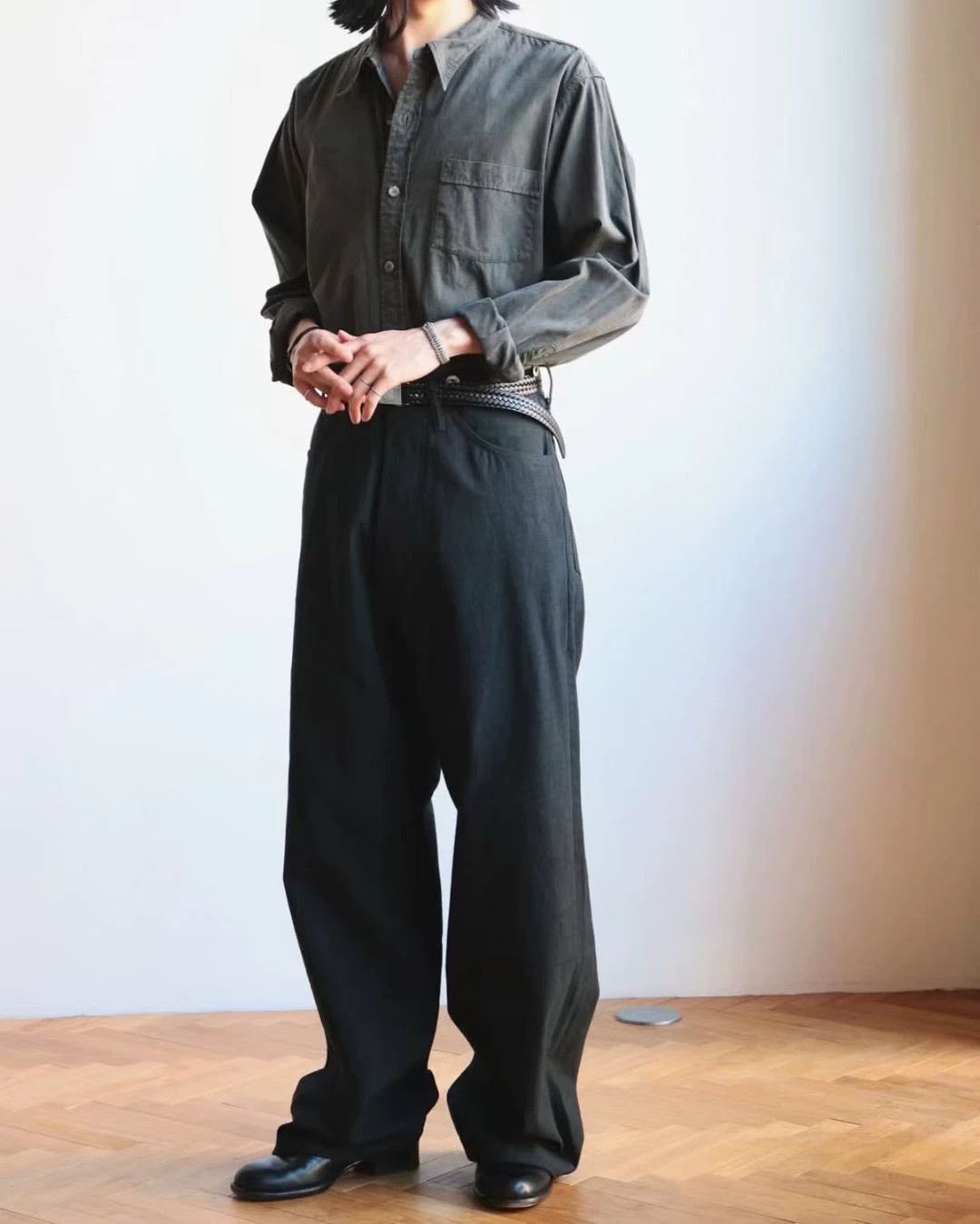 Other T.T LOT.106 NARROW COLLAR Ink-Dyed 25AW Long Sleeve Shirt Size US L / EU 52-54 / 3 - 4 Thumbnail