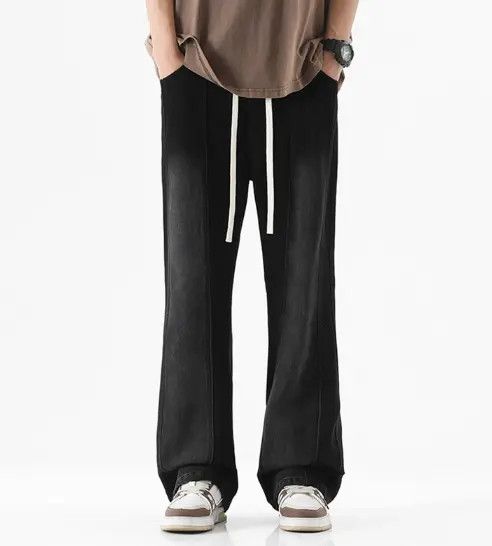 Japanese Brand × Jean Retro slim drawstring high street bootcut jeans Size US 32 / EU 48 - 1 Thumbnail