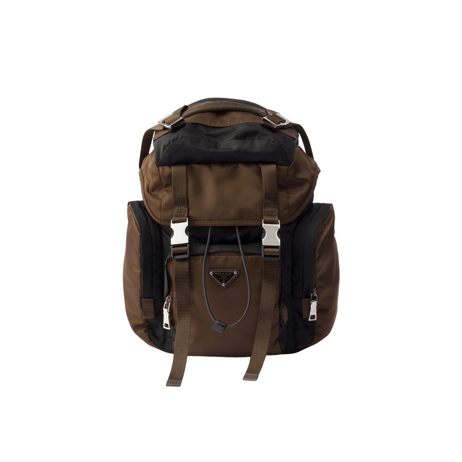 Prada PRADA $3500 Black/Burnt Re-Nylon And Leather Backpack New & Size ONE SIZE - 1 Thumbnail