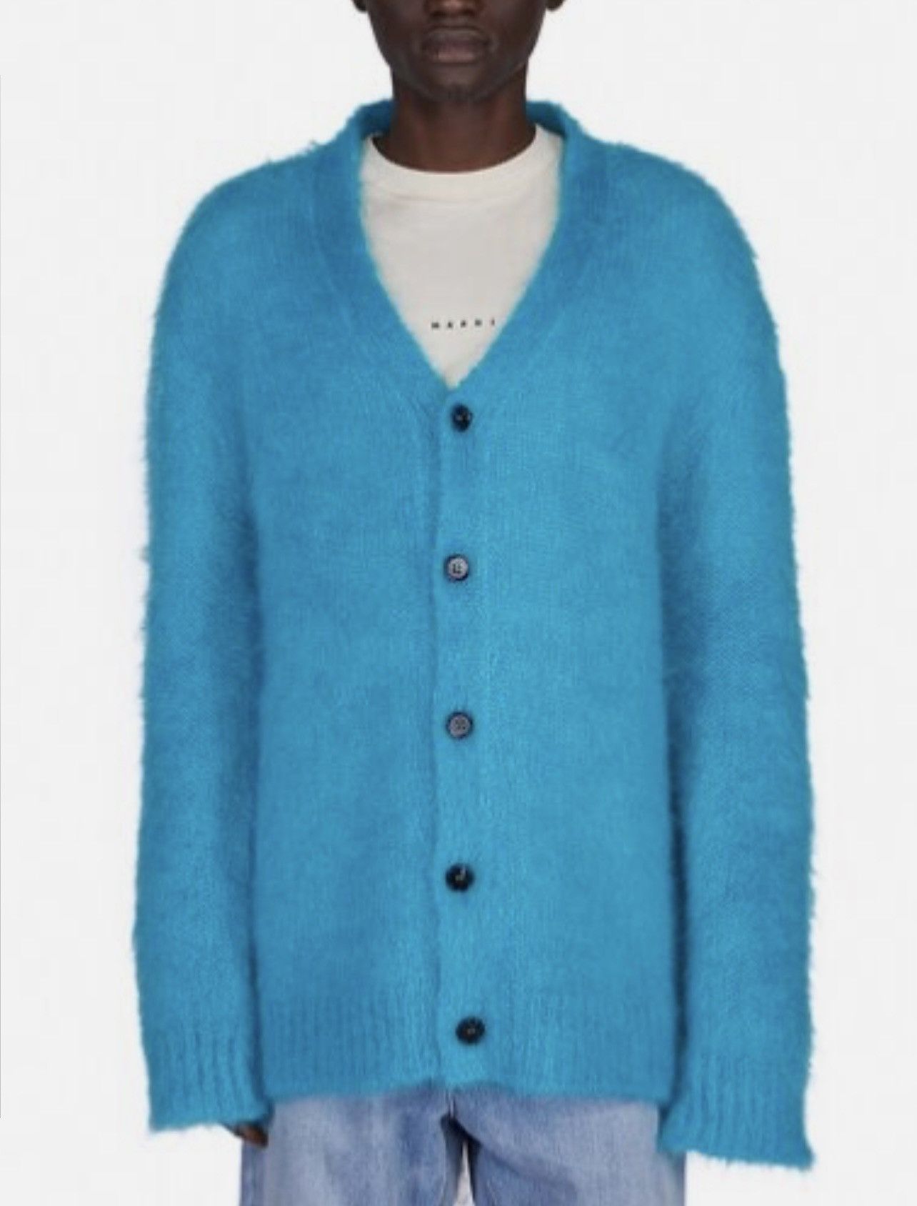 Marni Marni Fuzzy Wuzzy Mohair Cardigan Turquoise NWT Size US L / EU 52-54 / 3 - 4 Thumbnail