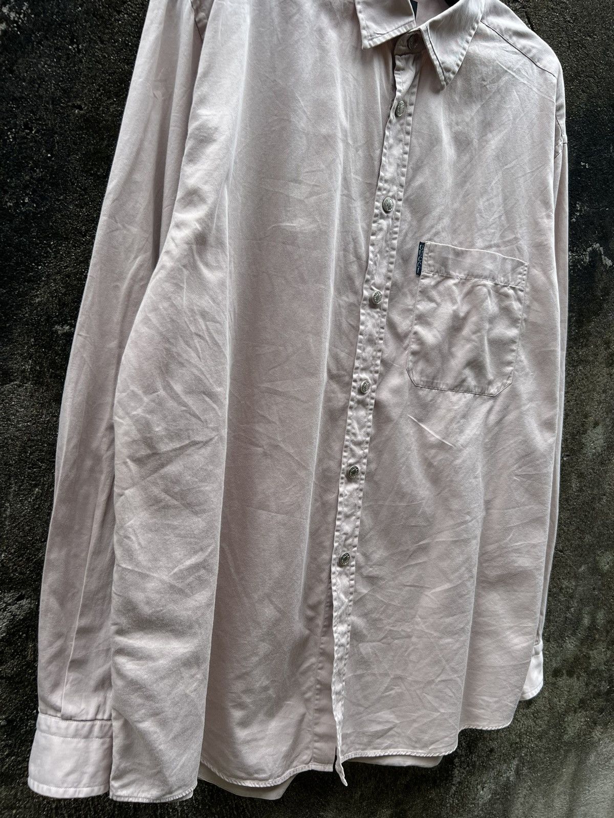 Gucci × Vintage Vintage Gucci Shirts Silver Button up Size US L / EU 52-54 / 3 - 6 Thumbnail