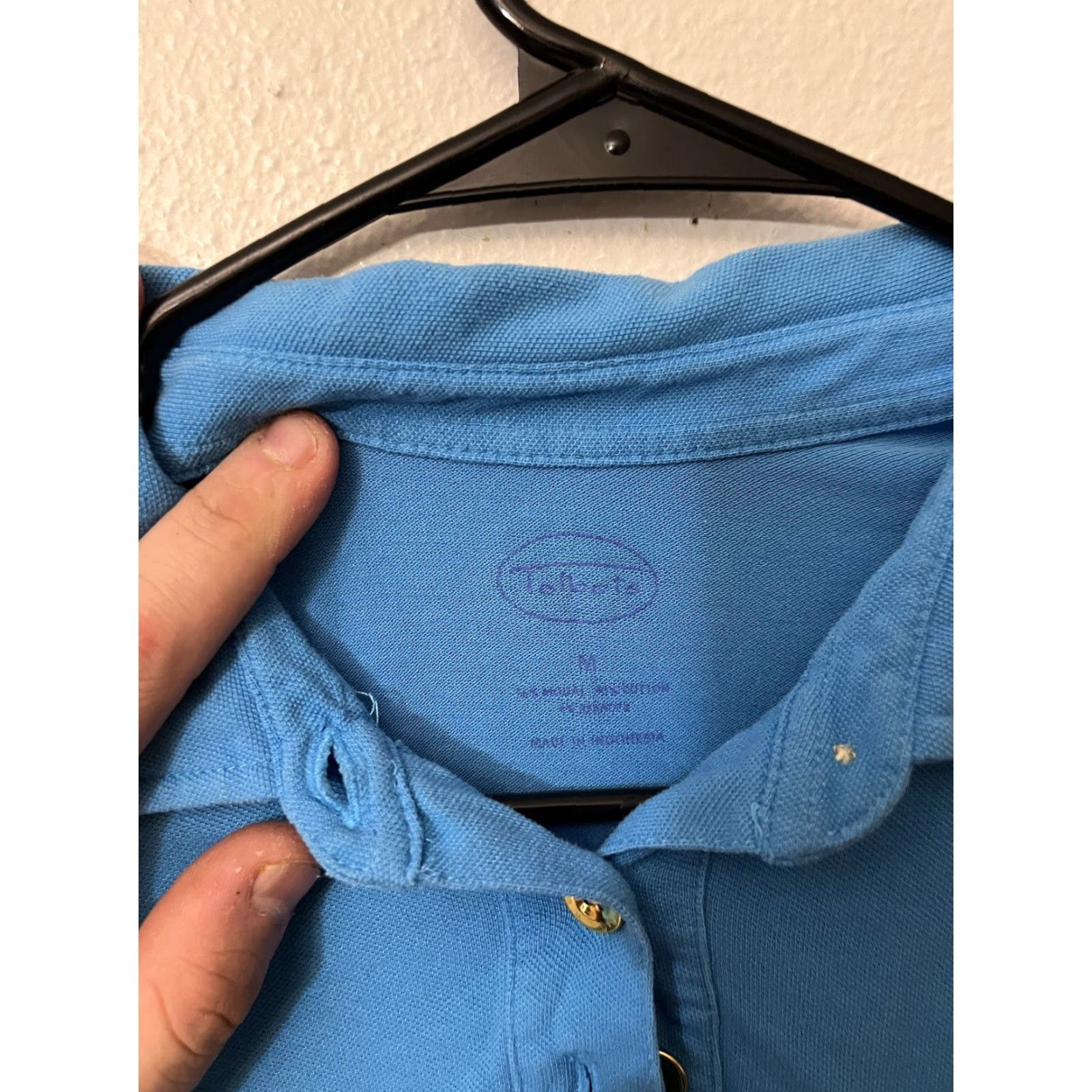 Talbots Talbots Women's 3/4 Sleeve knit Polo Top Blue Size M Size M / US 6-8 / IT 42-44 - 3 Thumbnail