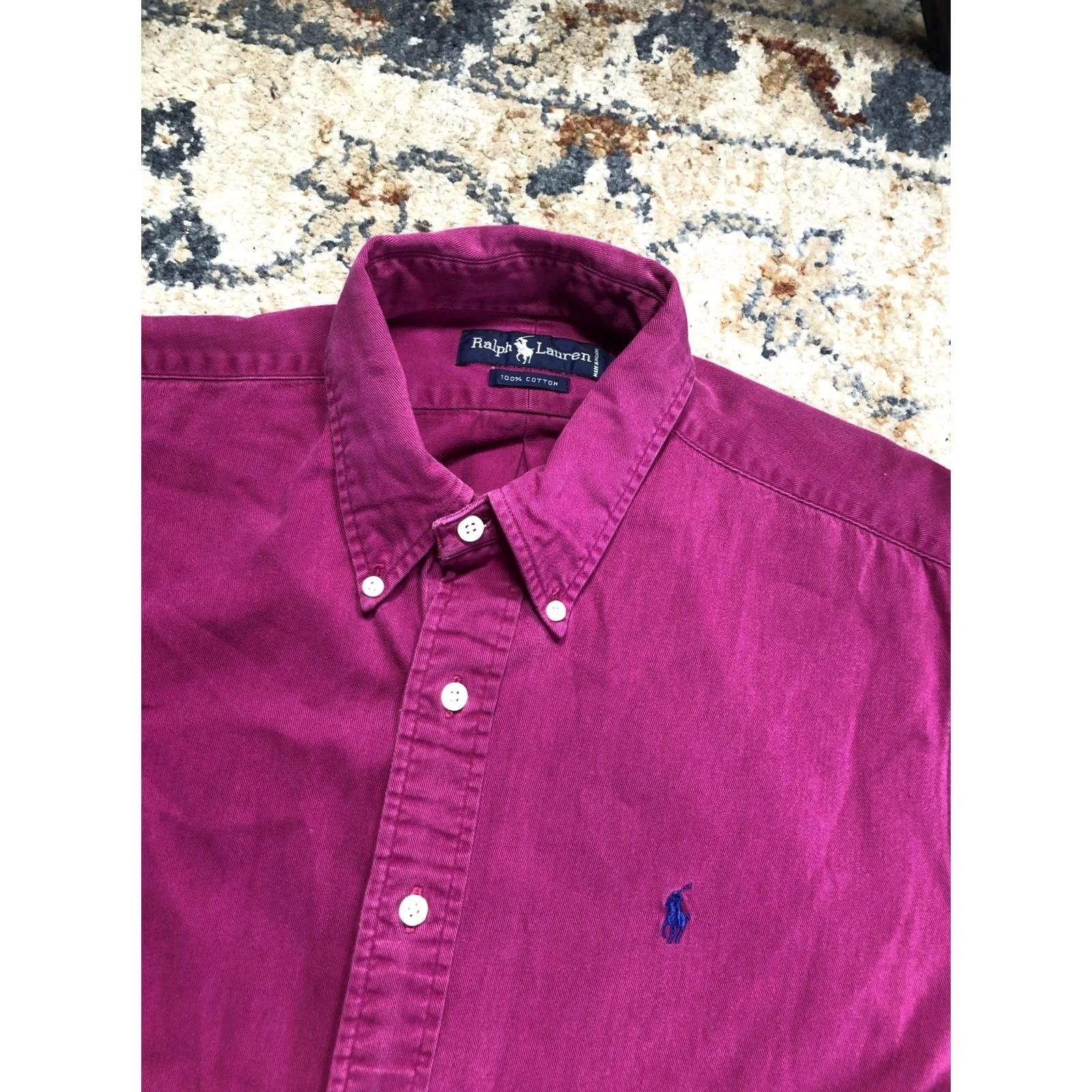 Ralph Lauren Ralph Lauren Shirt Mens Large Purple Solid Twill Long Sleeve Button Down Pony Size US L / EU 52-54 / 3 - 6 Thumbnail
