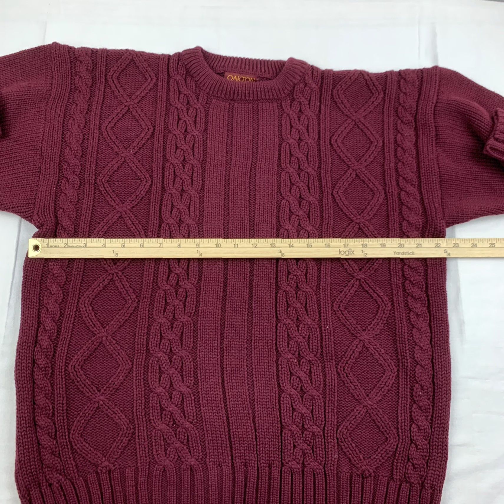 Vintage VINTAGE Oakton Sweater Pullover Adult Large Red Knit Crew Neck 90s Mens Size US L / EU 52-54 / 3 - 6 Thumbnail
