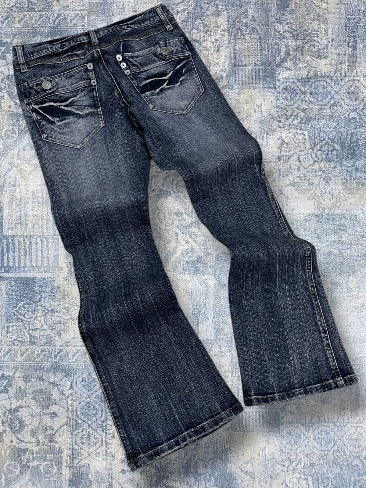Japanese Brand Vintage 1990s Japan Designer Daily Topic Hot Flared Denim Size US 28 / EU 44 - 9 Thumbnail