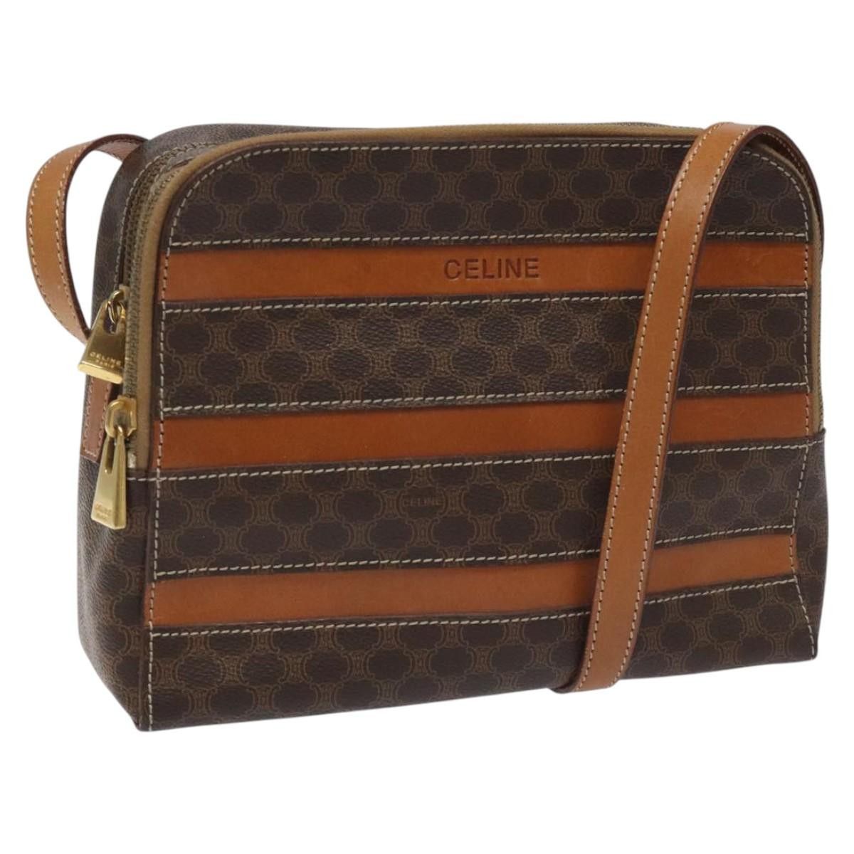 Celine CELINE Macadam Canvas Shoulder Bag Pvc Beige Brown Gold Size ONE SIZE - 1 Thumbnail