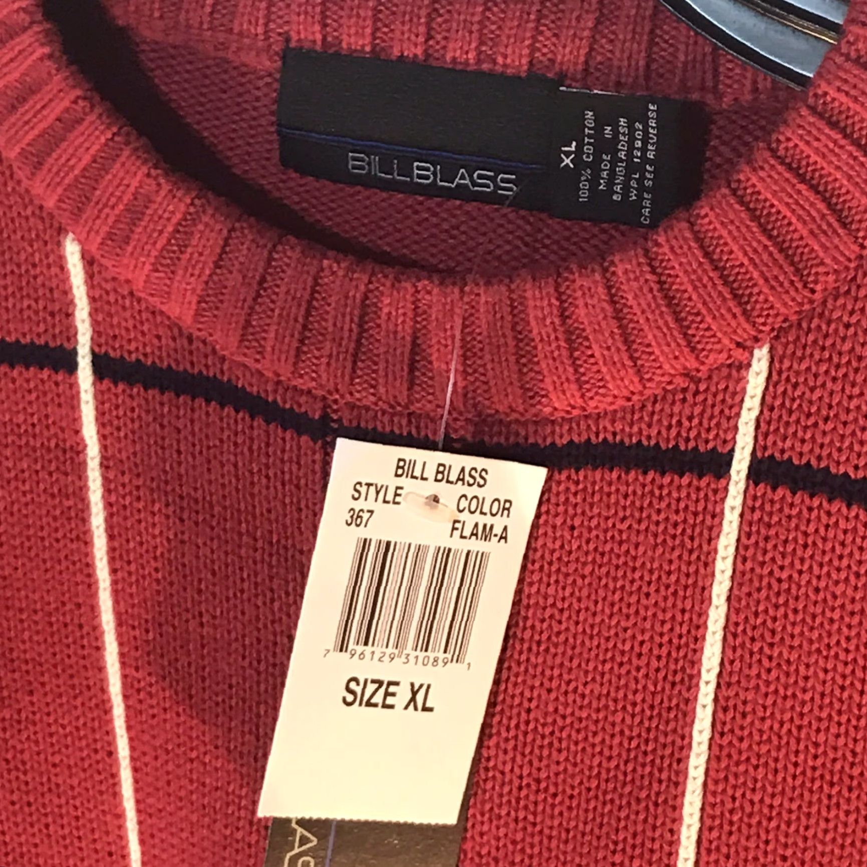 Bill Blass Bill Blass Red Striped Sweater Mens XL Heavyweight Crew Neck Pullover Classic Size US XL / EU 56 / 4 - 2 Thumbnail