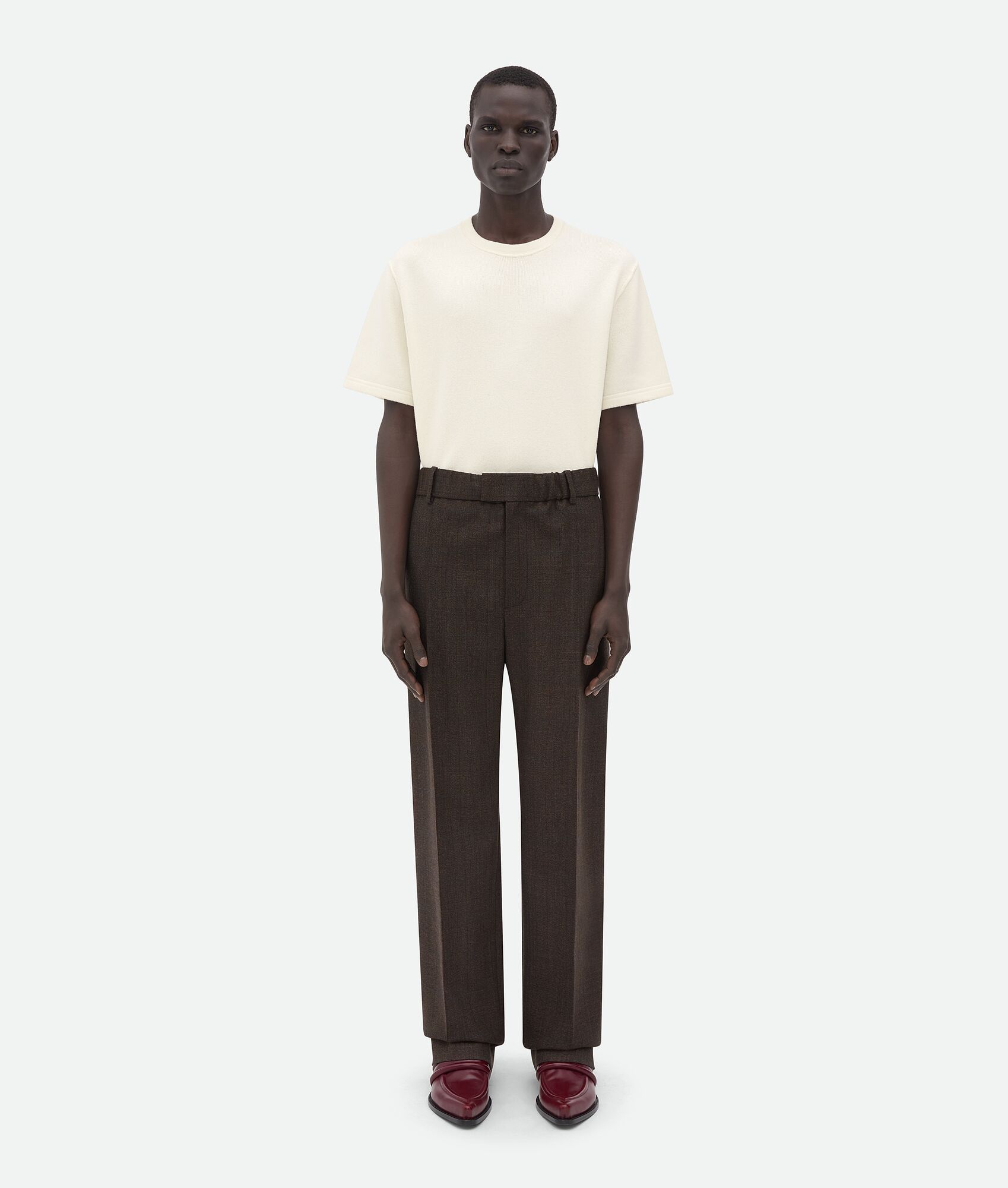 Bottega Veneta o1loc1c0325 750027 Elasticated Waist Prince Wales Wool Pant Size US 34 / EU 50 - 1 Thumbnail