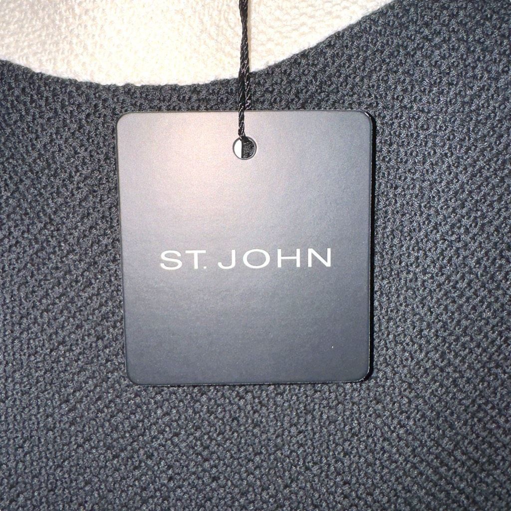 St. John St. John Knit Wool Mid Length Made in USA Business Dress SZ 14 in Onyx & Alabaster Size XL / US 12-14 / IT 48-50 - 2 Thumbnail