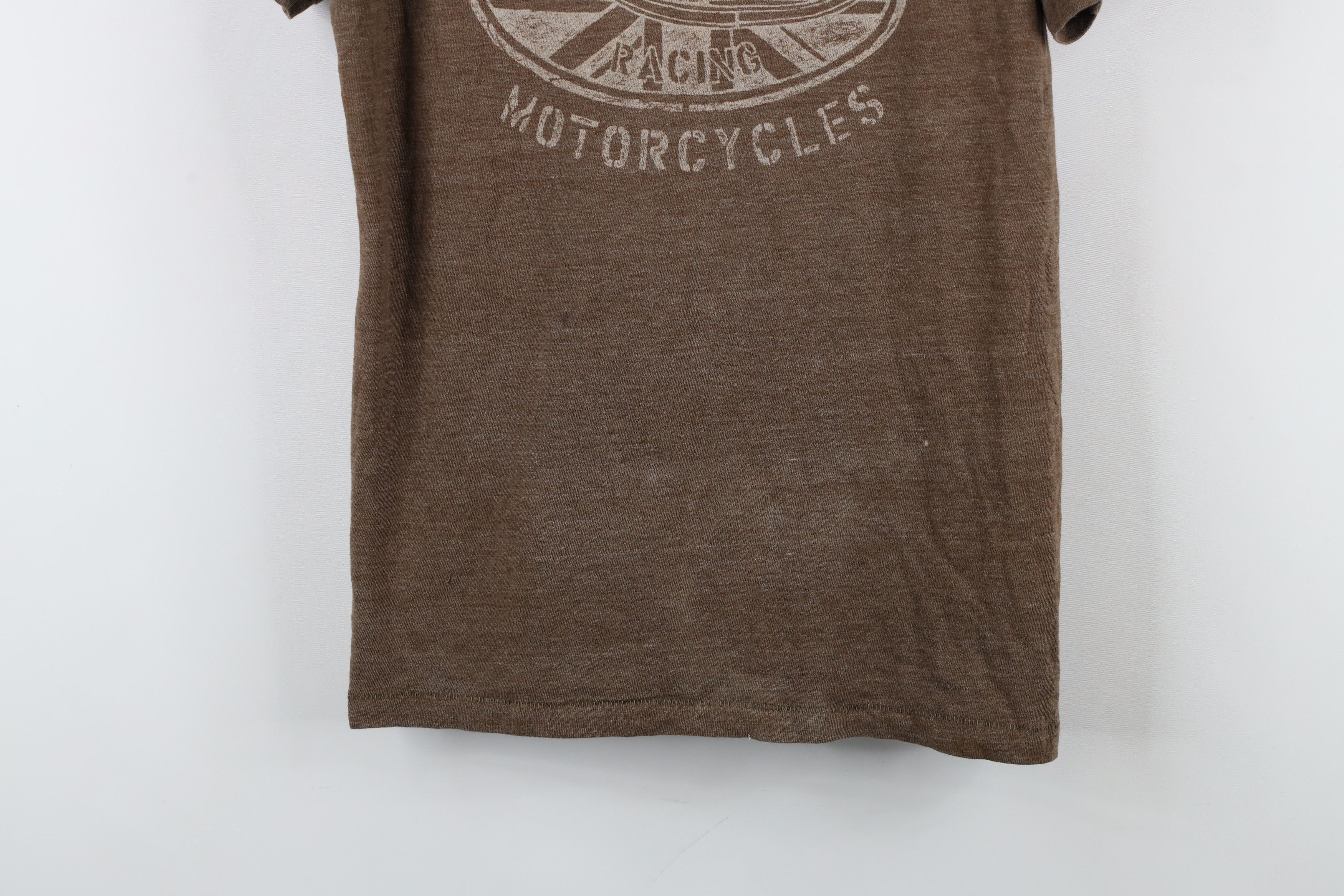 Lucky Brand × Vintage Vintage Lucky Brand x Triumph Motorcycles Thin T-Shirt Brown Size US S / EU 44-46 / 1 - 3 Thumbnail
