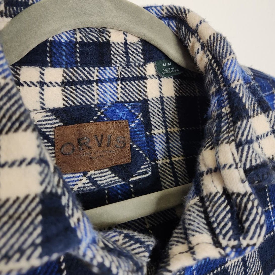 Orvis Vintage Orvis Y2K Flannel Thick Blue Medium Pockets Workwear Size US M / EU 48-50 / 2 - 3 Thumbnail