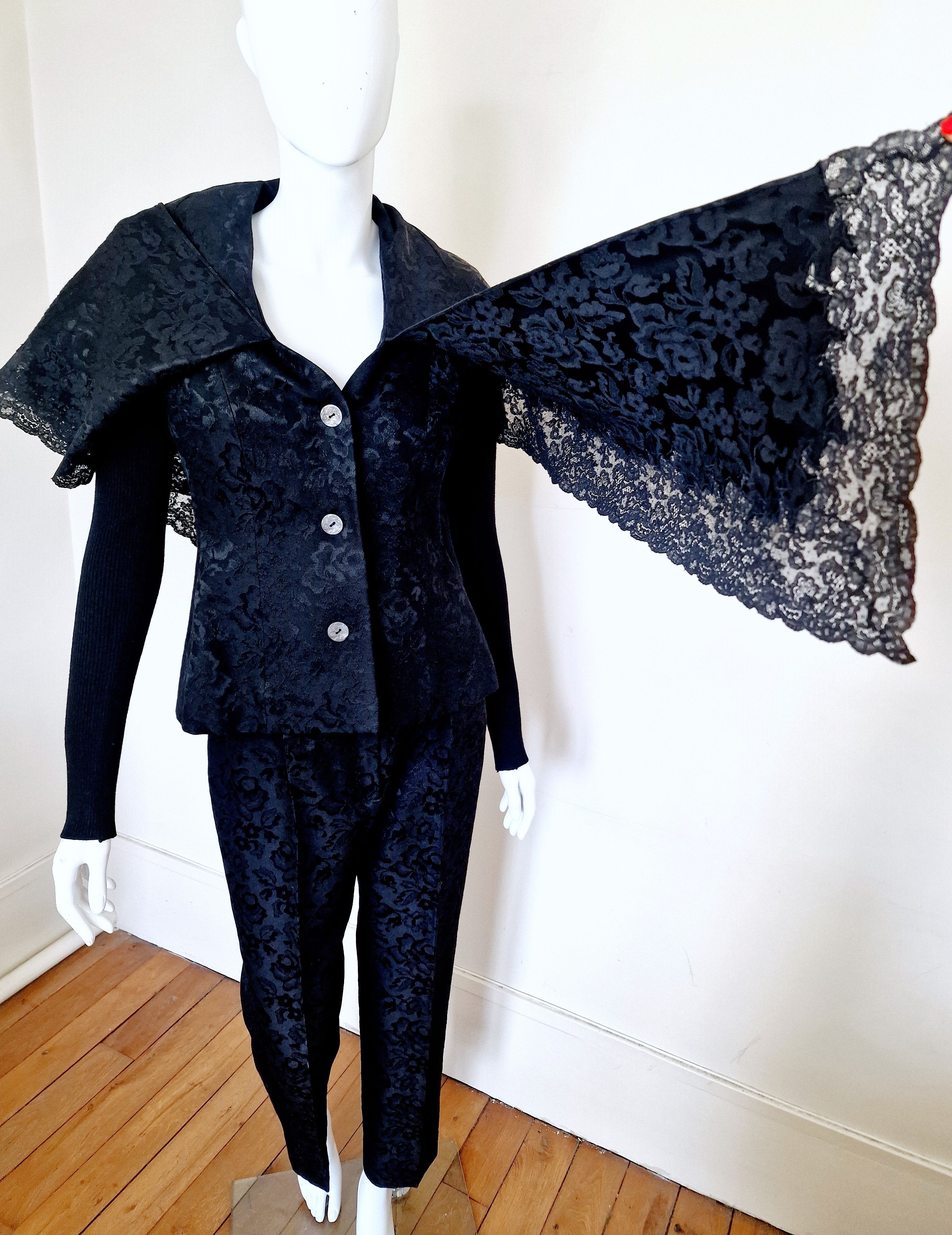 Dior Christian Dior 1998 Galliano Lace Mourning Veil Dress Suit Size M / US 6-8 / IT 42-44 - 1 Thumbnail