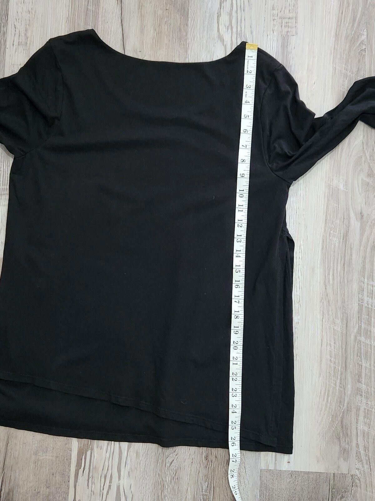 Designer Pure Jill Top Medium PJ 3/4 Sleeve Artistic Tee Black Size M / US 6-8 / IT 42-44 - 7 Thumbnail