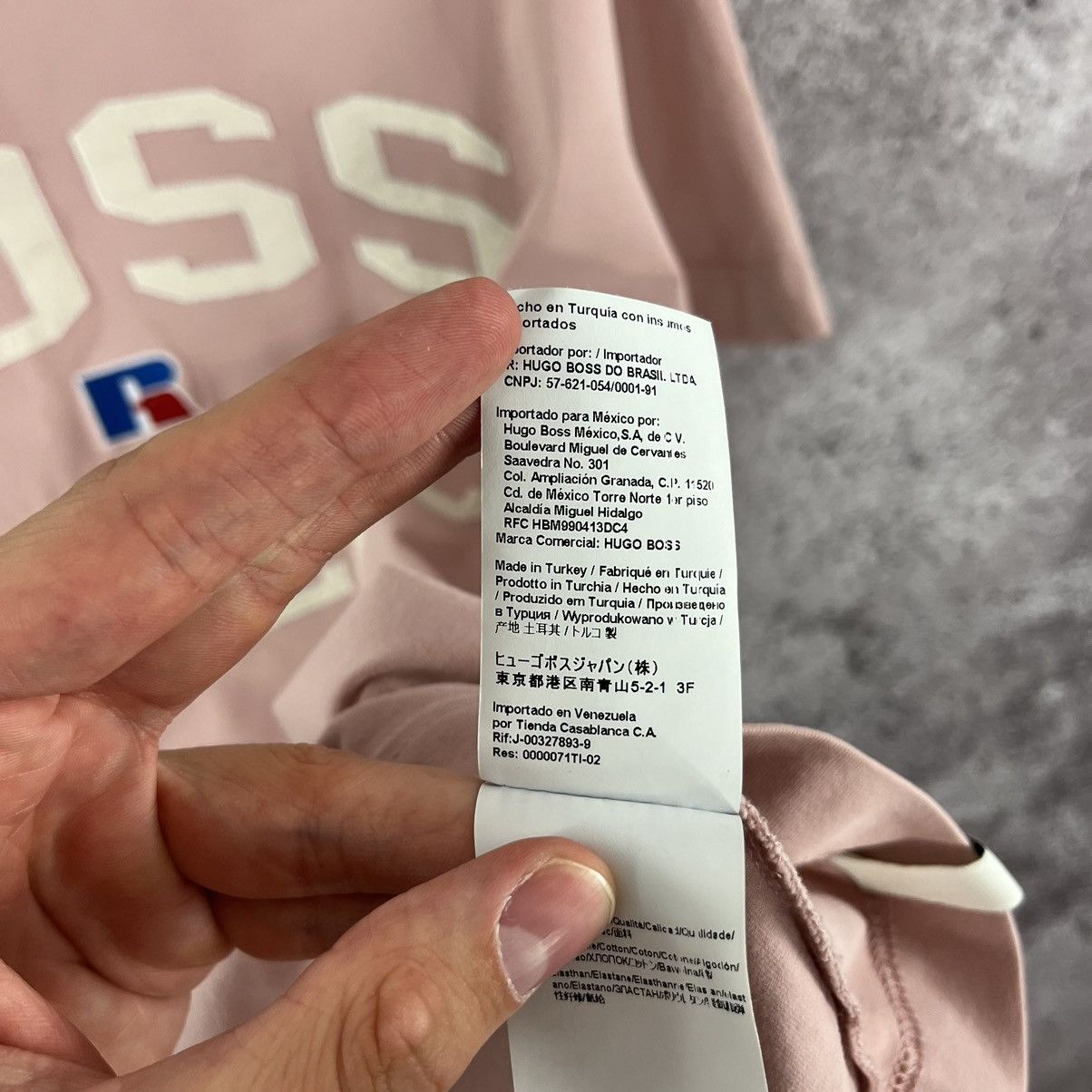 Hugo Boss Hugo Boss x Russel Athletic T-Shirt Big Logo Pink Size M Size US M / EU 48-50 / 2 - 14 Thumbnail
