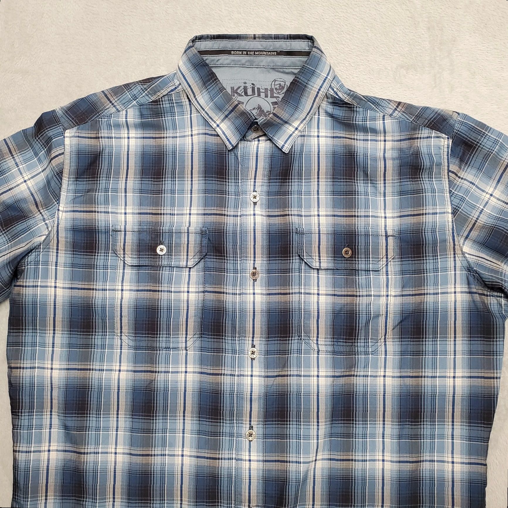 Vintage Kuhl Shirt Mens M Blue Plaid Eluxur 100% Polyester Short Sleeve Outdoors Shirt Size US M / EU 48-50 / 2 - 2 Thumbnail