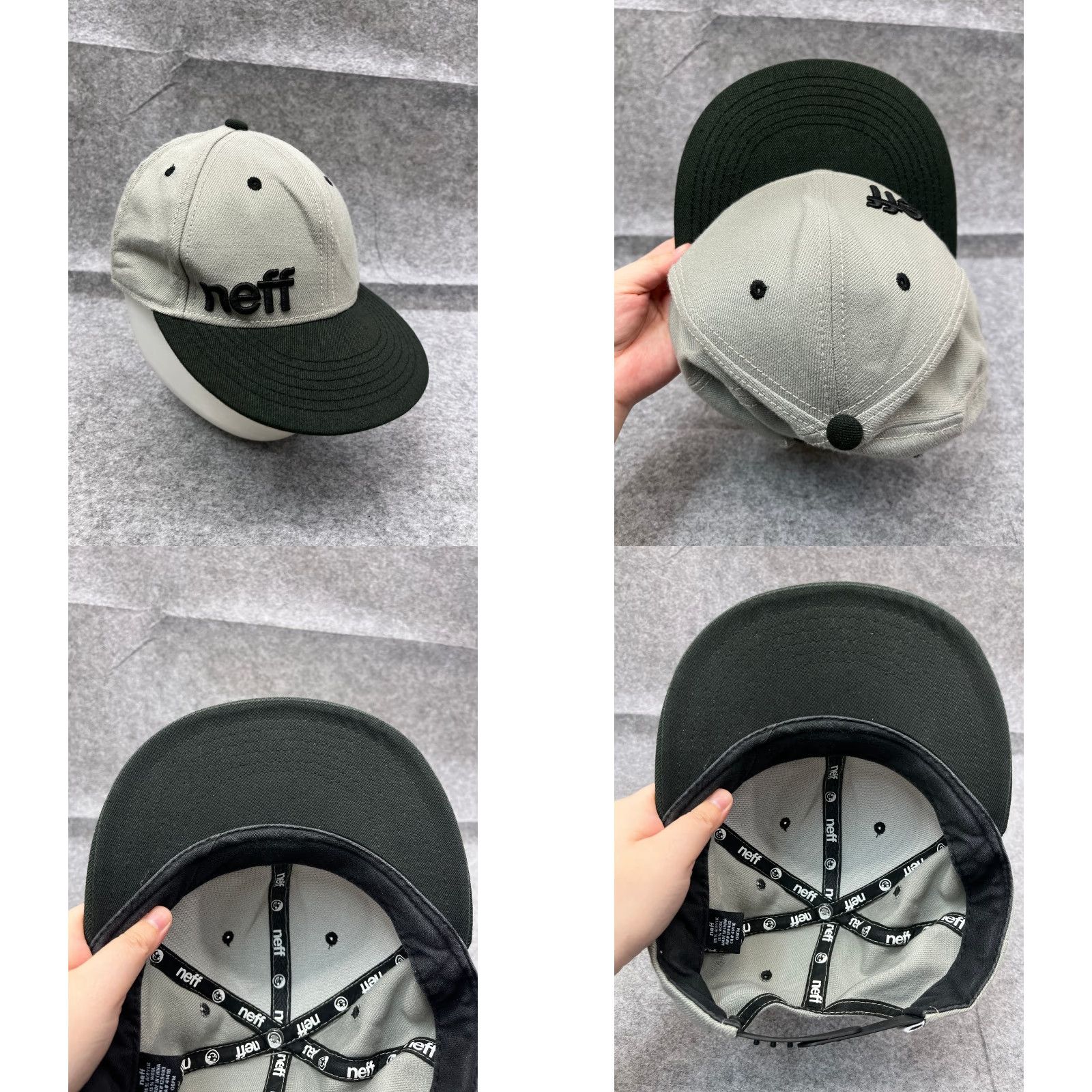 Vintage NEFF Hat Cap Snap Back Adult One Size Gray Black Acrylic Wool Blend Beach Navy Logo Hats Men One Size Size ONE SIZE - 8 Thumbnail