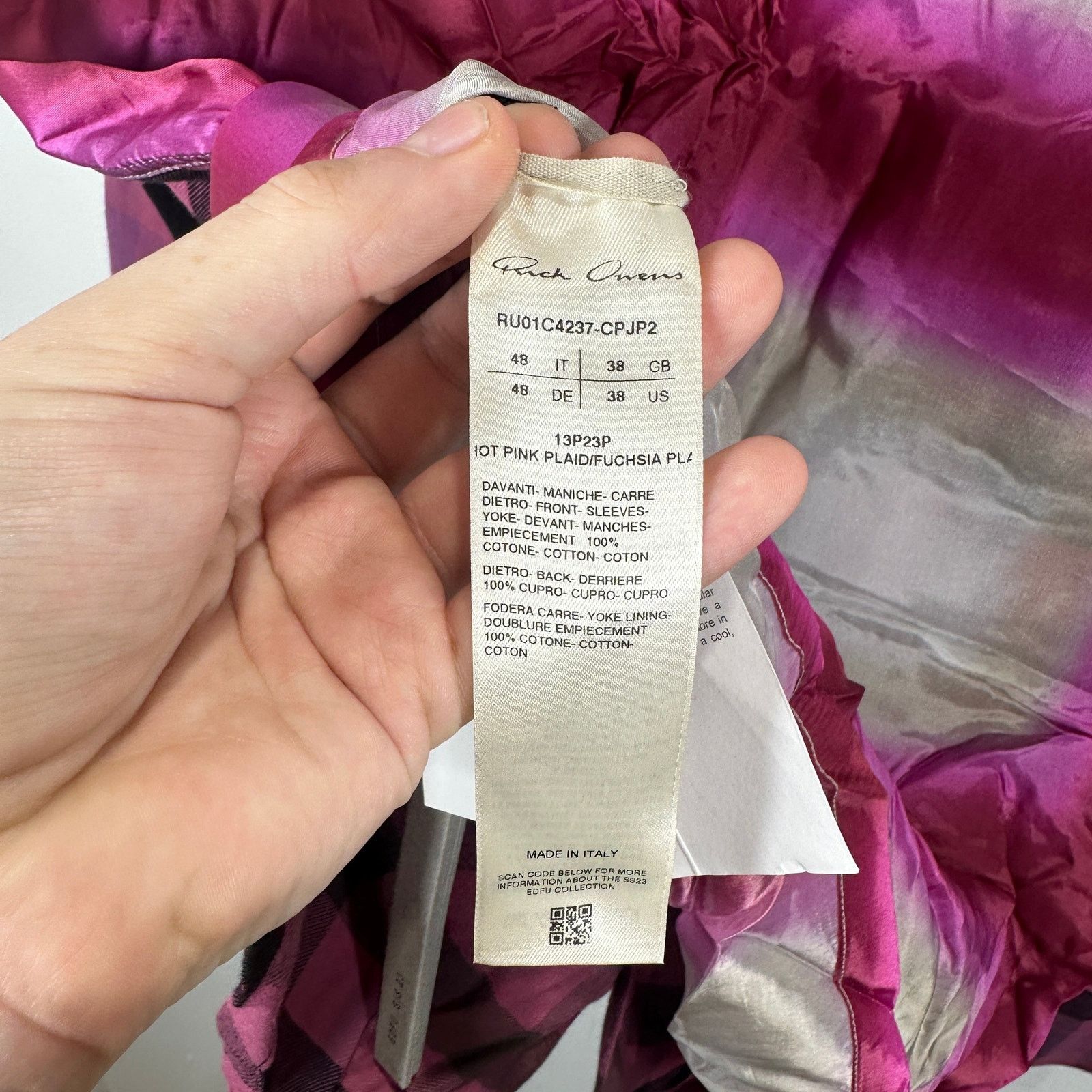 Rick Owens Rick Owens Hot Pink / Fuchsia Plaid Flannel Size 48 Size US M / EU 48-50 / 2 - 7 Thumbnail