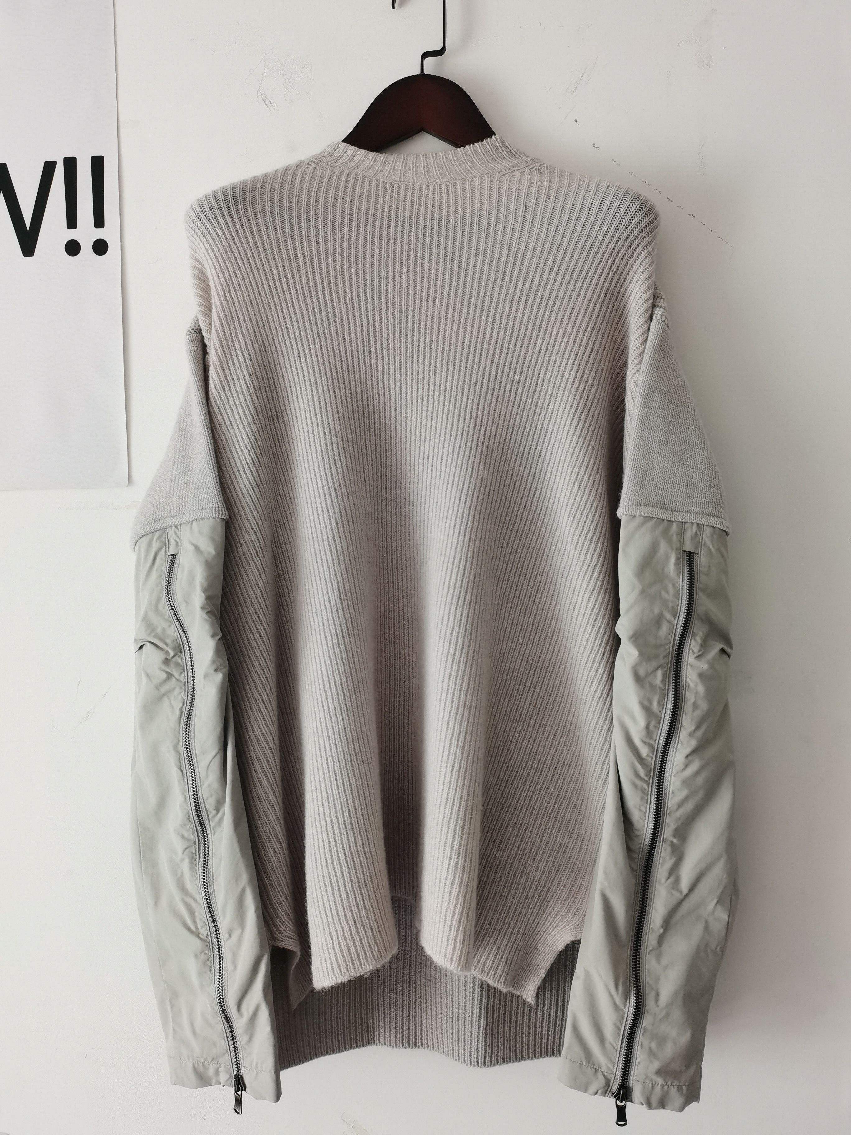 image of The Viridi Anne Bomber Arm Sweater in White, Men's (Size XL)