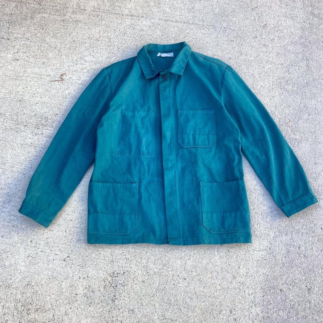 Vintage 1970s French green HBT chore coat