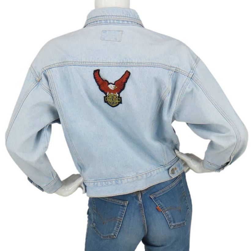 Jordache Vintage Jordache Harley Davidson Eagle Trucker Jean Jacket Size S / US 4 / IT 40 - 2 Thumbnail