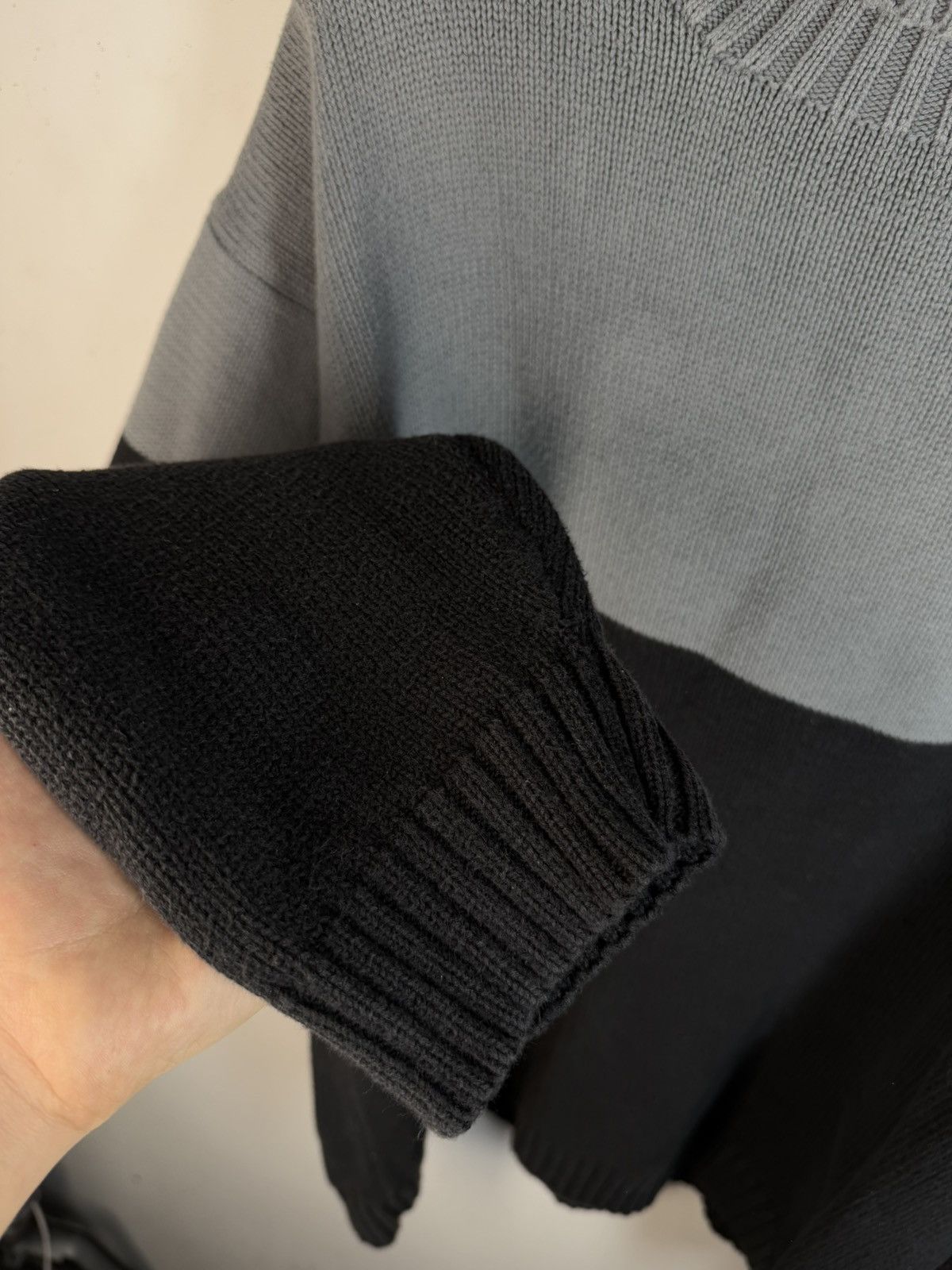 Yves Saint Laurent Grey/Black YSL Sweater Turtleneck Knit Size US XL / EU 56 / 4 - 10 Thumbnail