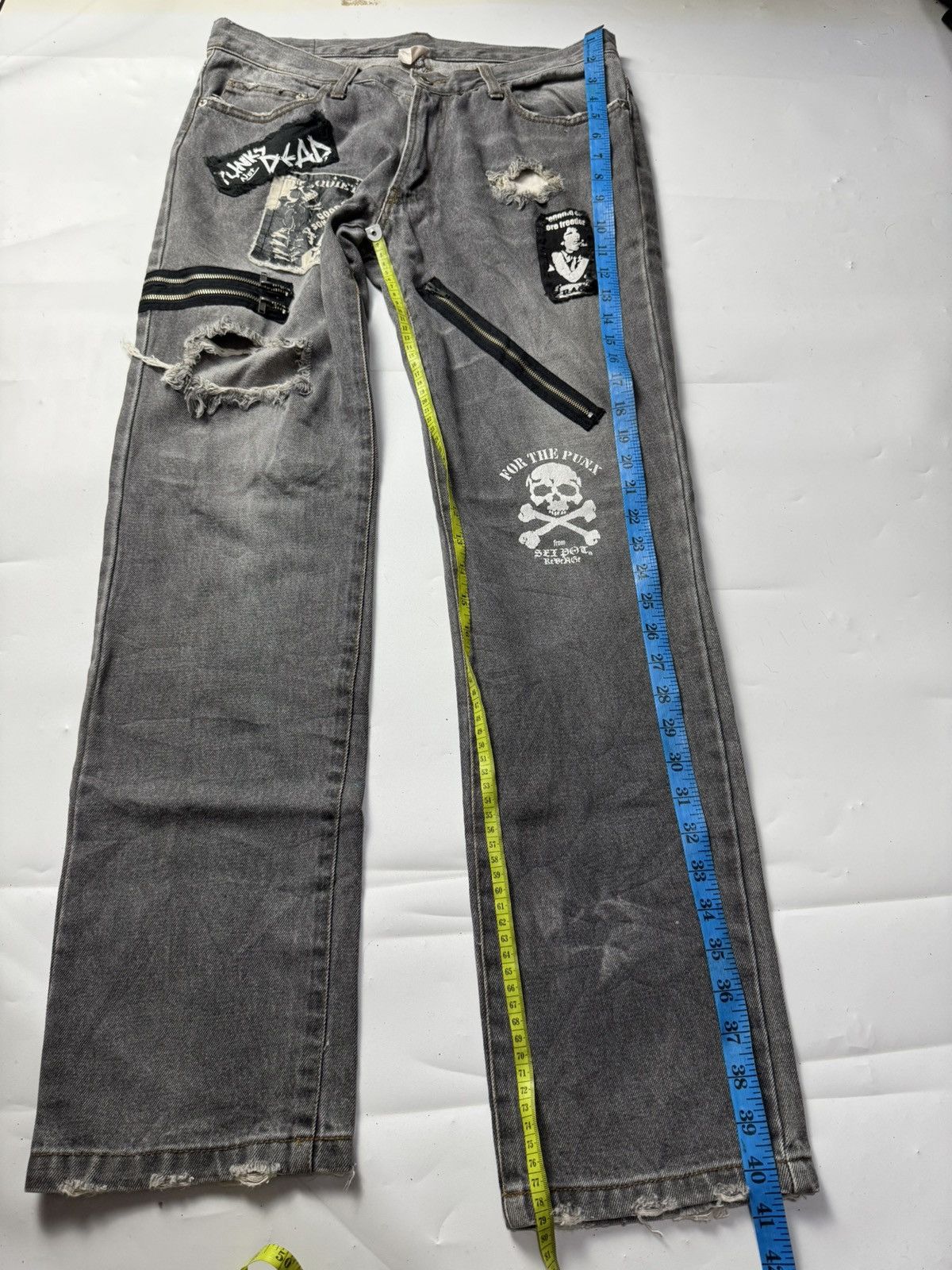 Hysteric Glamour × If Six Was Nine × Japanese Brand Sex Pot Revenge Distressed Punk Patch Denim Pants Size US 30 / EU 46 - 6 Thumbnail