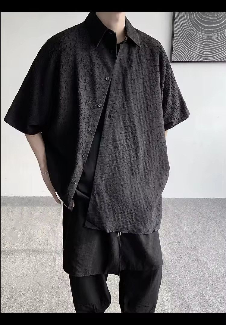 Japanese Brand Oversize Streetwear Loose Black Irregular Shirt Size US M / EU 48-50 / 2 - 4 Thumbnail