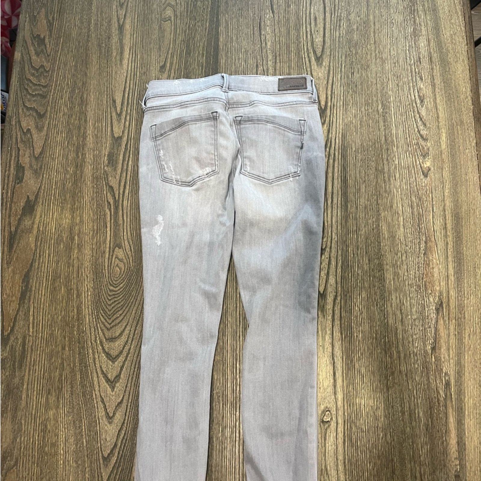 Express Express Ankle Legging Jeans Stretch Denim Raw Hem Grey 4L Size 27" / US 4 / IT 40 - 12 Thumbnail
