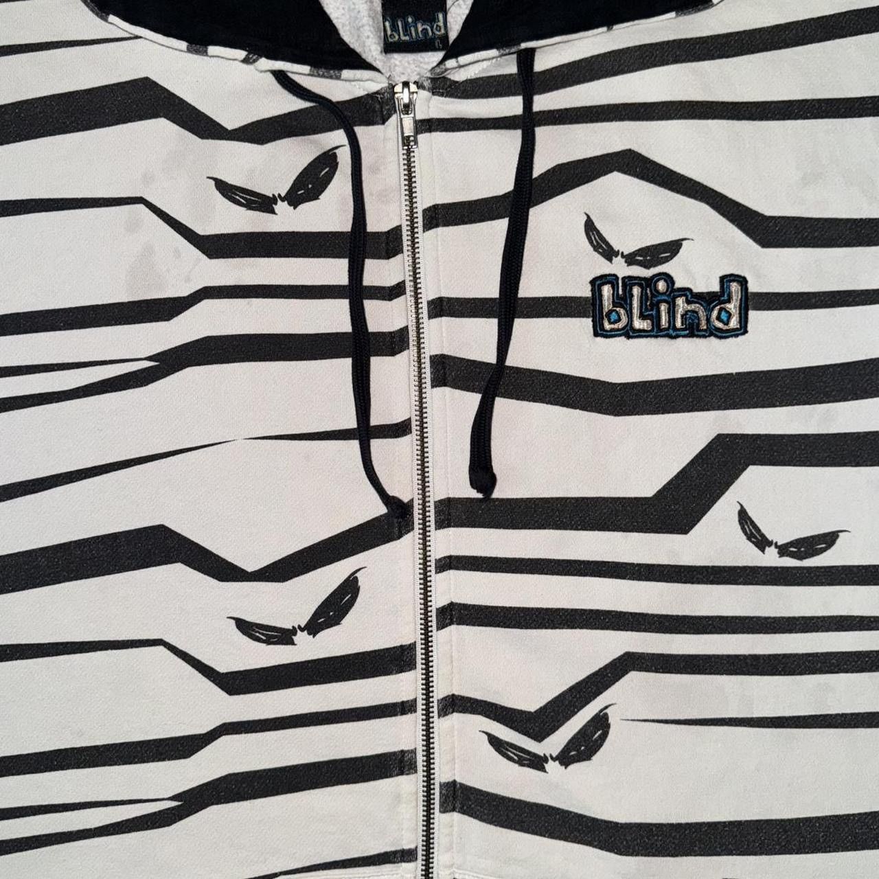 Blind Skateboards Y2K Blind Skateboards Reaper Bats Striped Emo Zip Up Hoodie Size US L / EU 52-54 / 3 - 3 Thumbnail