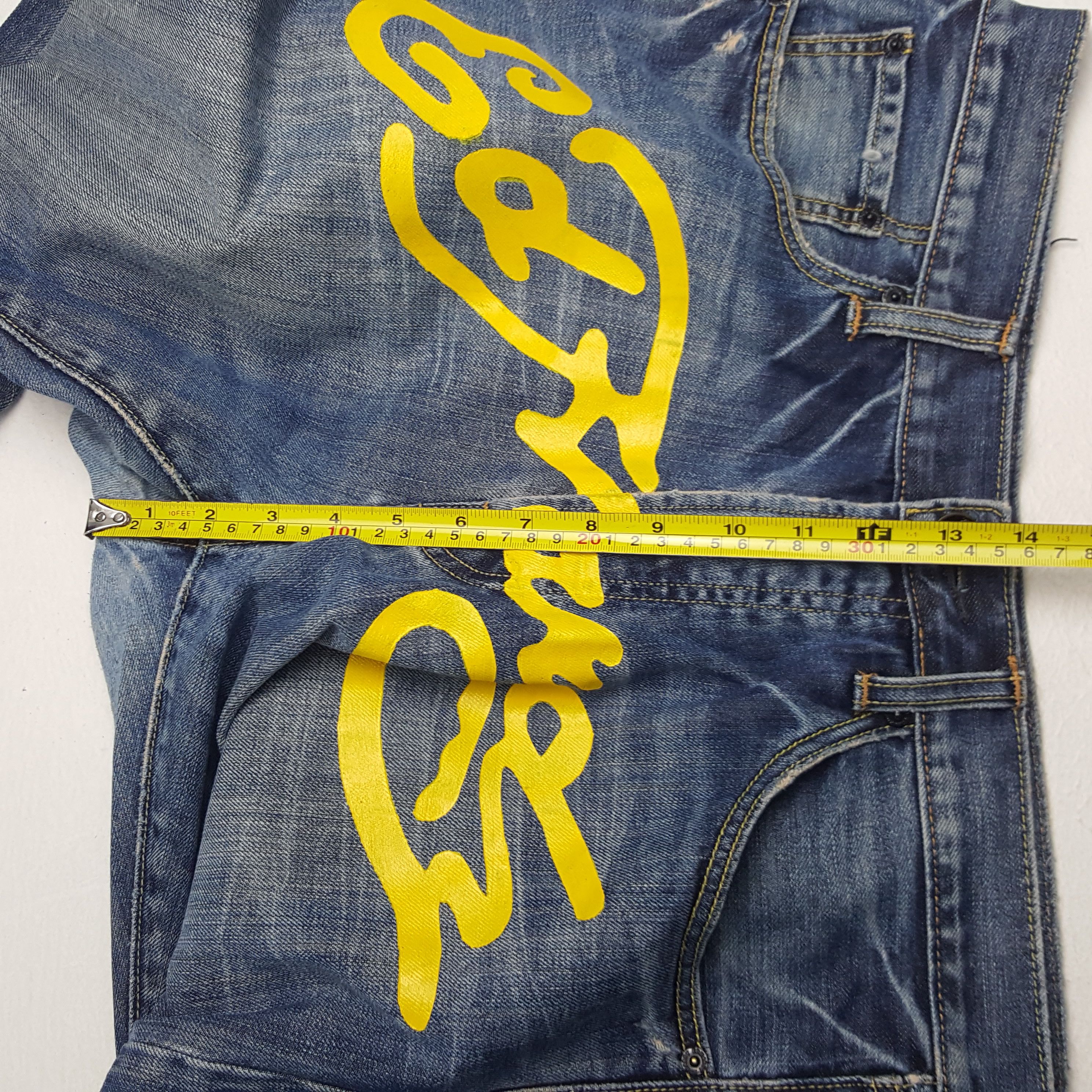 Ed Hardy × Vintage Vintage Ed Hardy Art Custom Rare Logo Denim Jeans Size US 33 - 8 Thumbnail