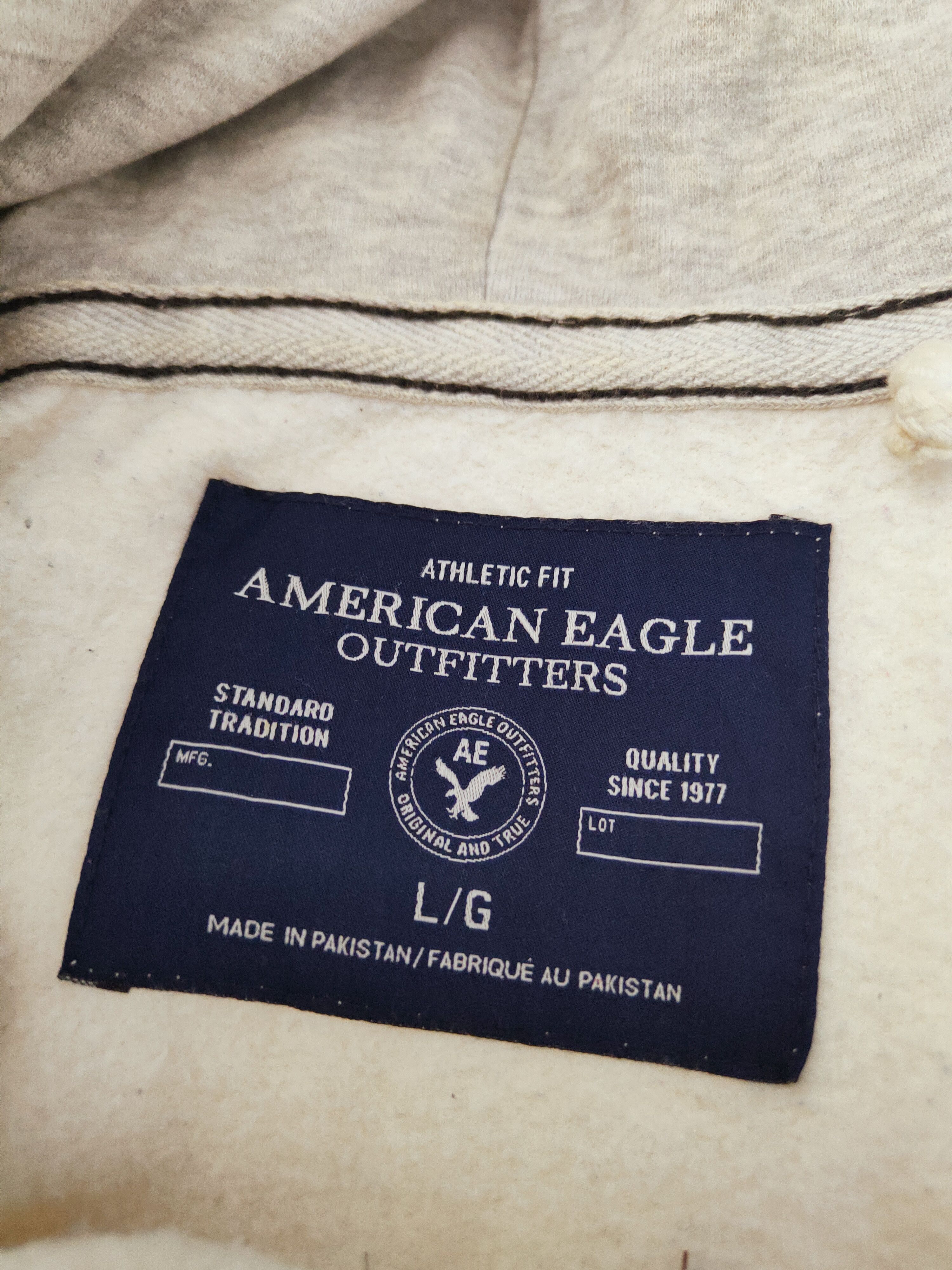 American Eagle Outfitters × Vintage American Eagle Outfitters Faded Cream Hoodie Sweatshirts Size US L / EU 52-54 / 3 - 12 Thumbnail