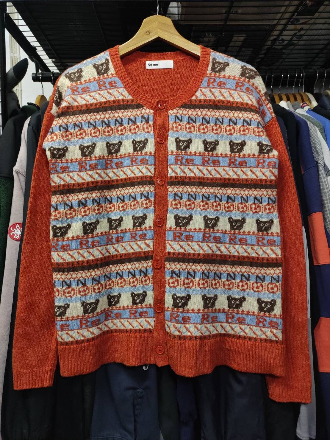 Ne-Net Ne-net Cat Logo Pattern Cardigan Size US M / EU 48-50 / 2 - 1 Thumbnail