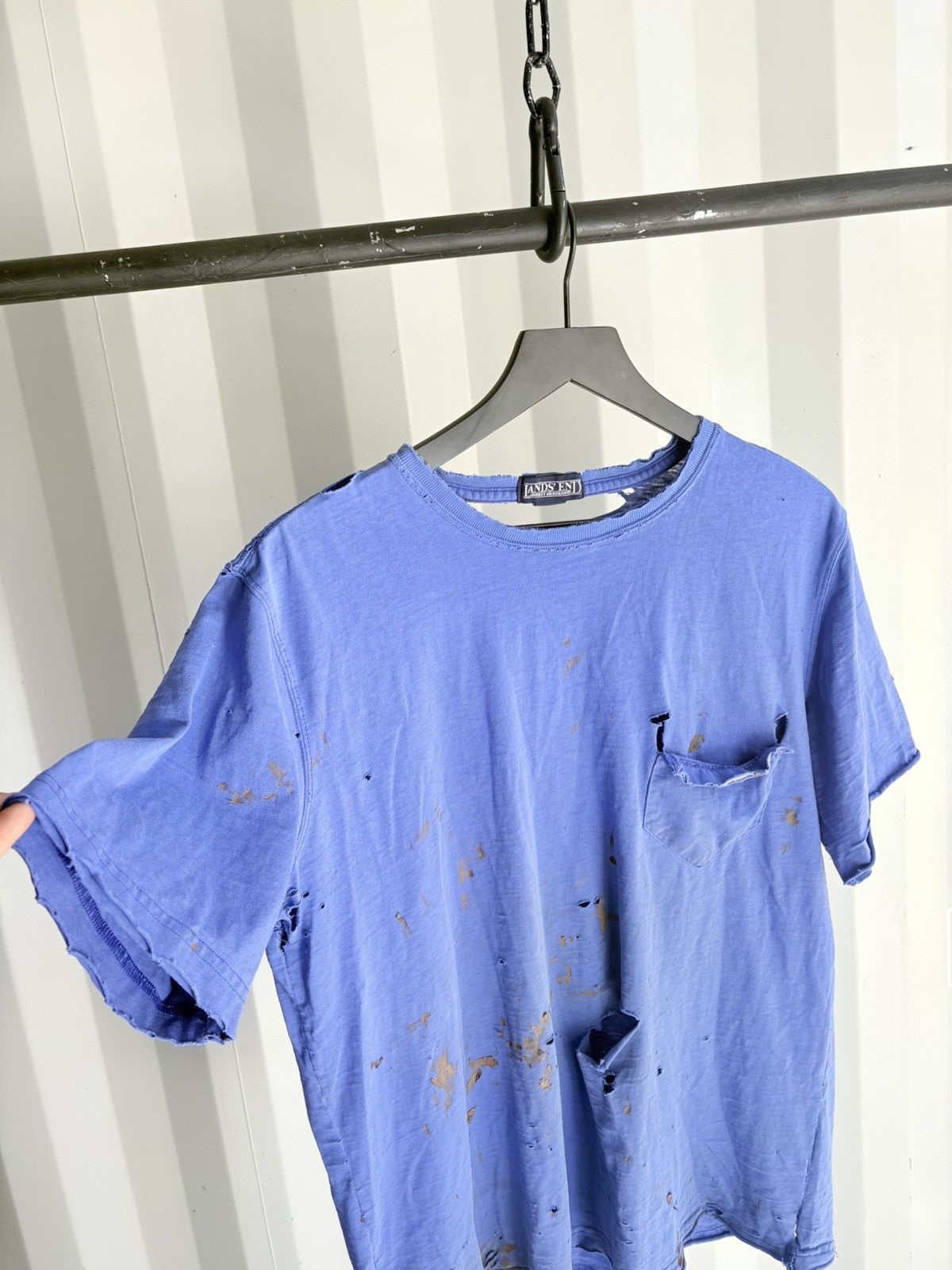 Vintage Vintage Blank Shirt Faded Distressed Thrashed Grunge Size US L / EU 52-54 / 3 - 2 Thumbnail