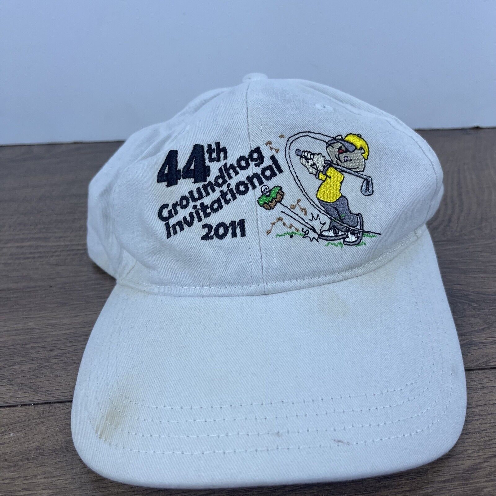 Other 44th Groundhog Invitational Adjustable Hat 2011 White Hat Ad Size ONE SIZE - 3 Thumbnail