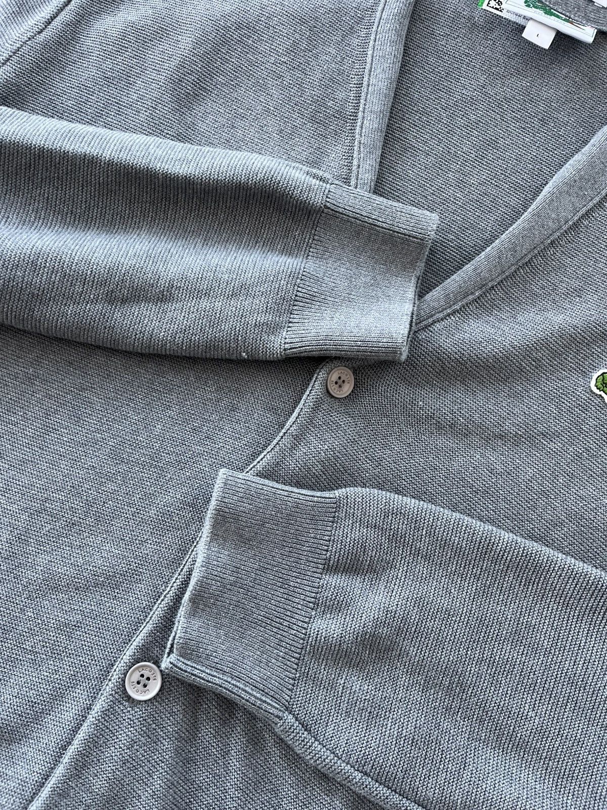 Lacoste Vintage Lacoste Grey Avantgarde Unisex Cardigan Luxury Y2K Size US L / EU 52-54 / 3 - 10 Thumbnail