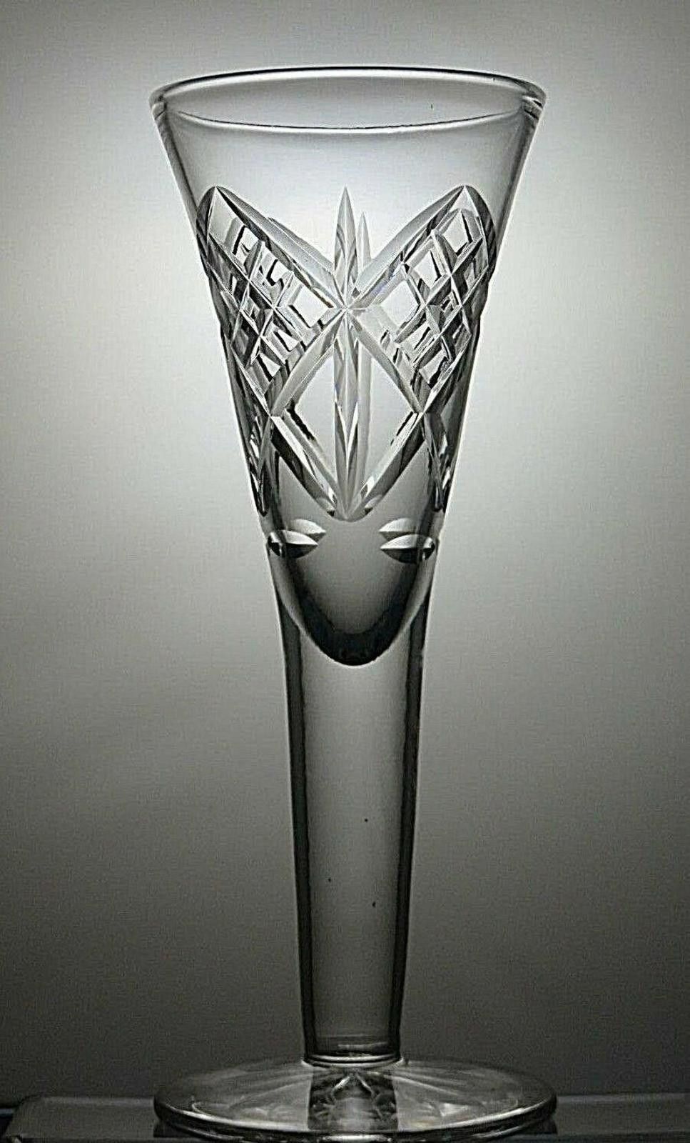 The Unbranded Brand Stunning Lead Crystal Cut Tall Flute Vase 12 1/4" Size ONE SIZE - 2 Thumbnail