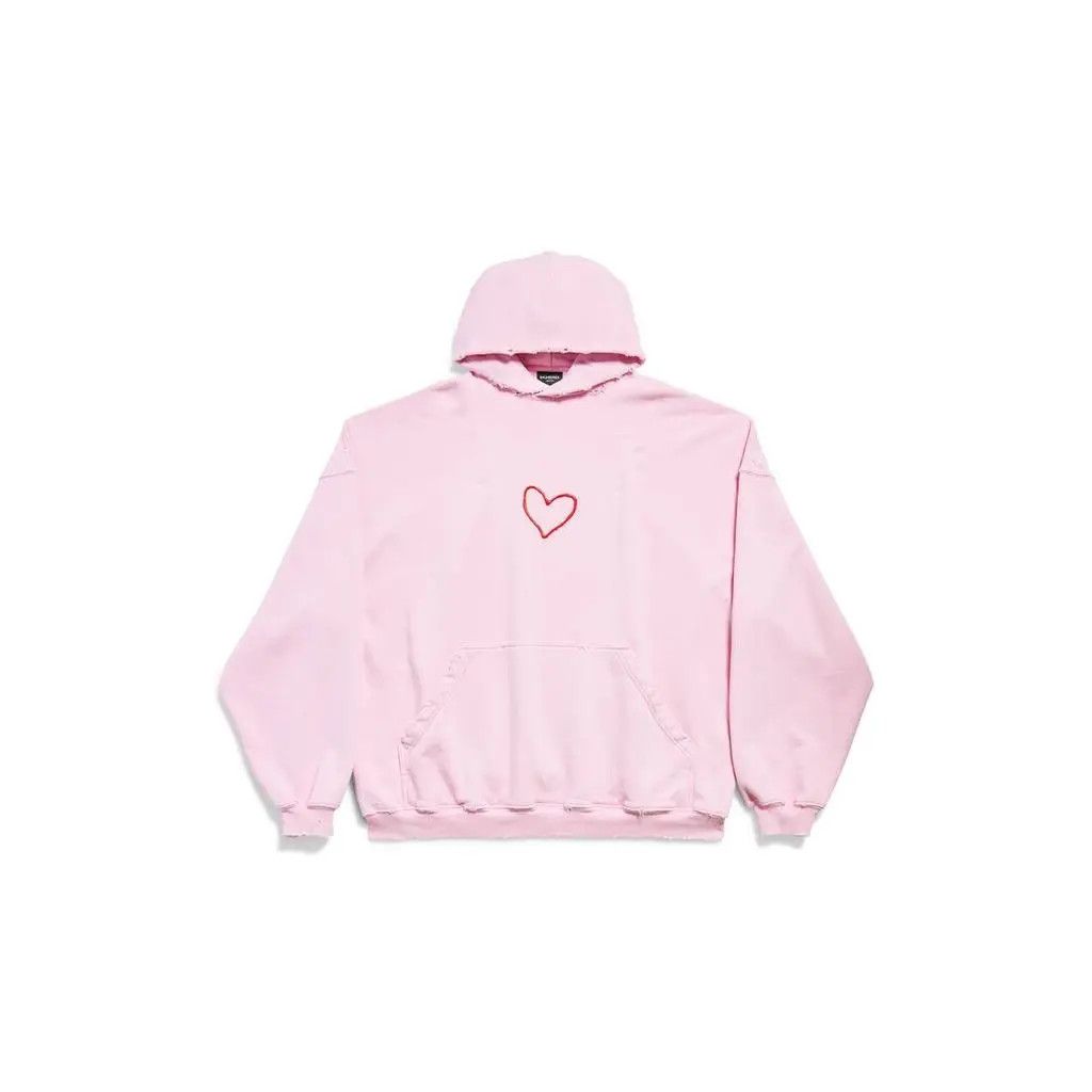 Balenciaga o1bcso1str1125 Lovey Hoodie Oversized in Pink Size US S / EU 44-46 / 1 - 1 Thumbnail