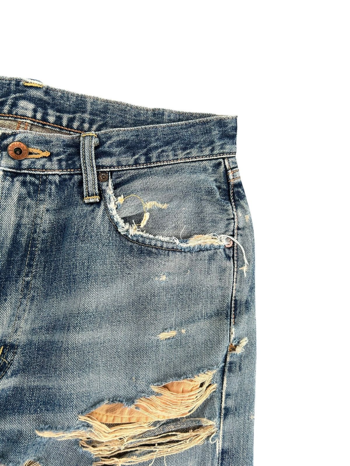Kapital Thrashed Vintage Edwin 505xx Selvedge Denim Jeans Size US 30 / EU 46 - 6 Thumbnail
