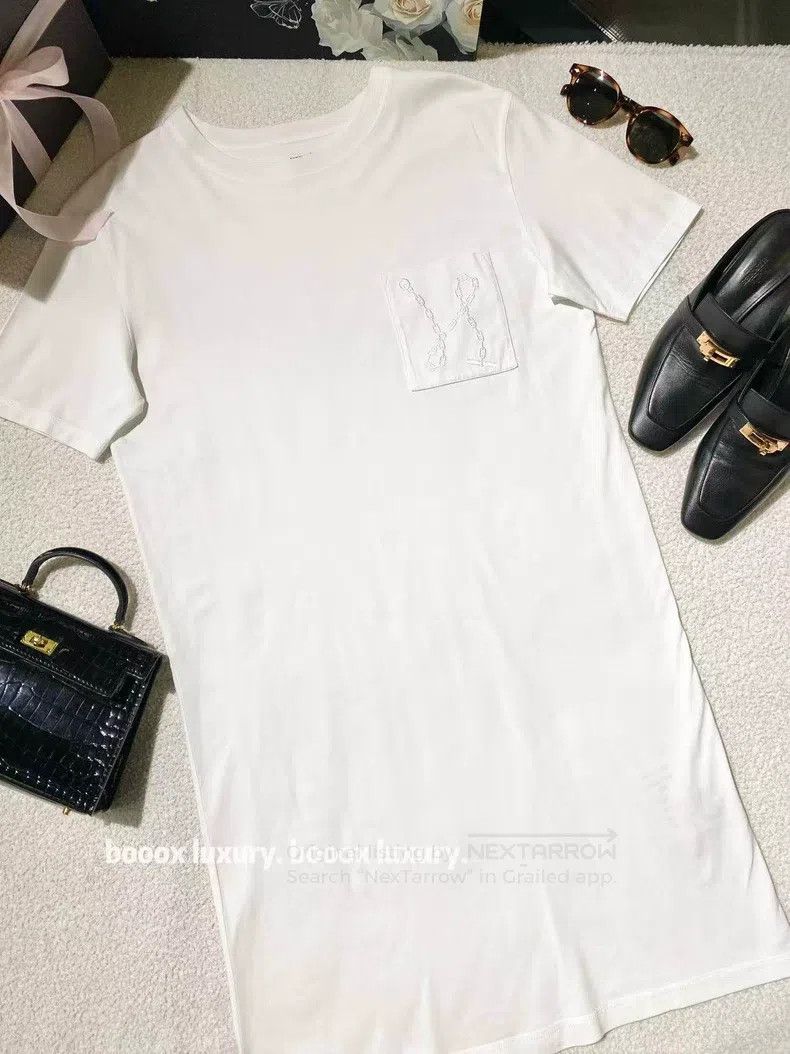 Hermes Hermes Embroidered Chain Pocket Short Sleeve Dress Size XS / US 0-2 / IT 36-38 - 1 Thumbnail